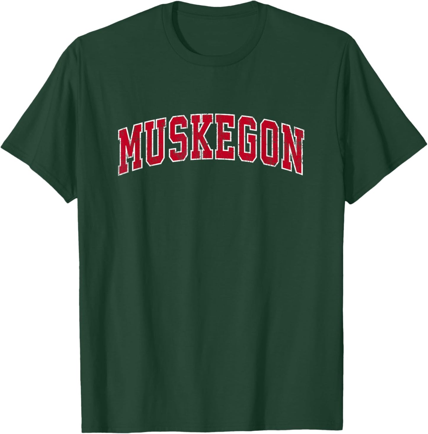 Muskegon Michigan MI Vintage Sports Design Red Design T-Shirt - T-Shirt | Forest