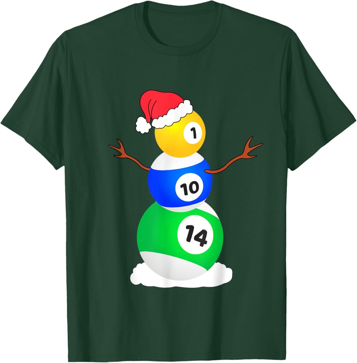 Billiards Christmas Snowman Shirt Pool Player Christmas Pjs T-Shirt - T-Shirt | Forest