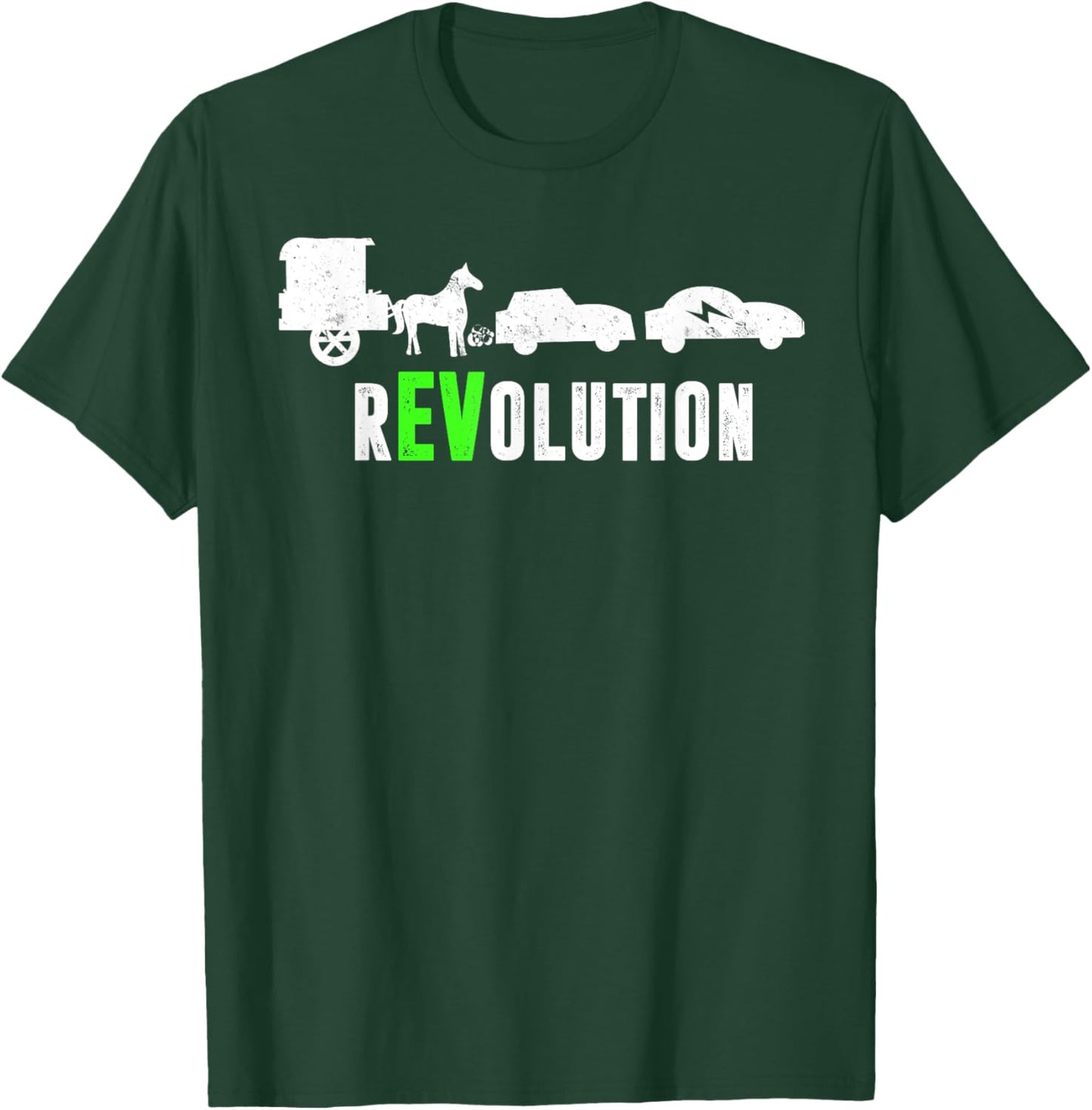 Electric Vehicle rEVolution EV Driver T-Shirt - T-Shirt | Forest