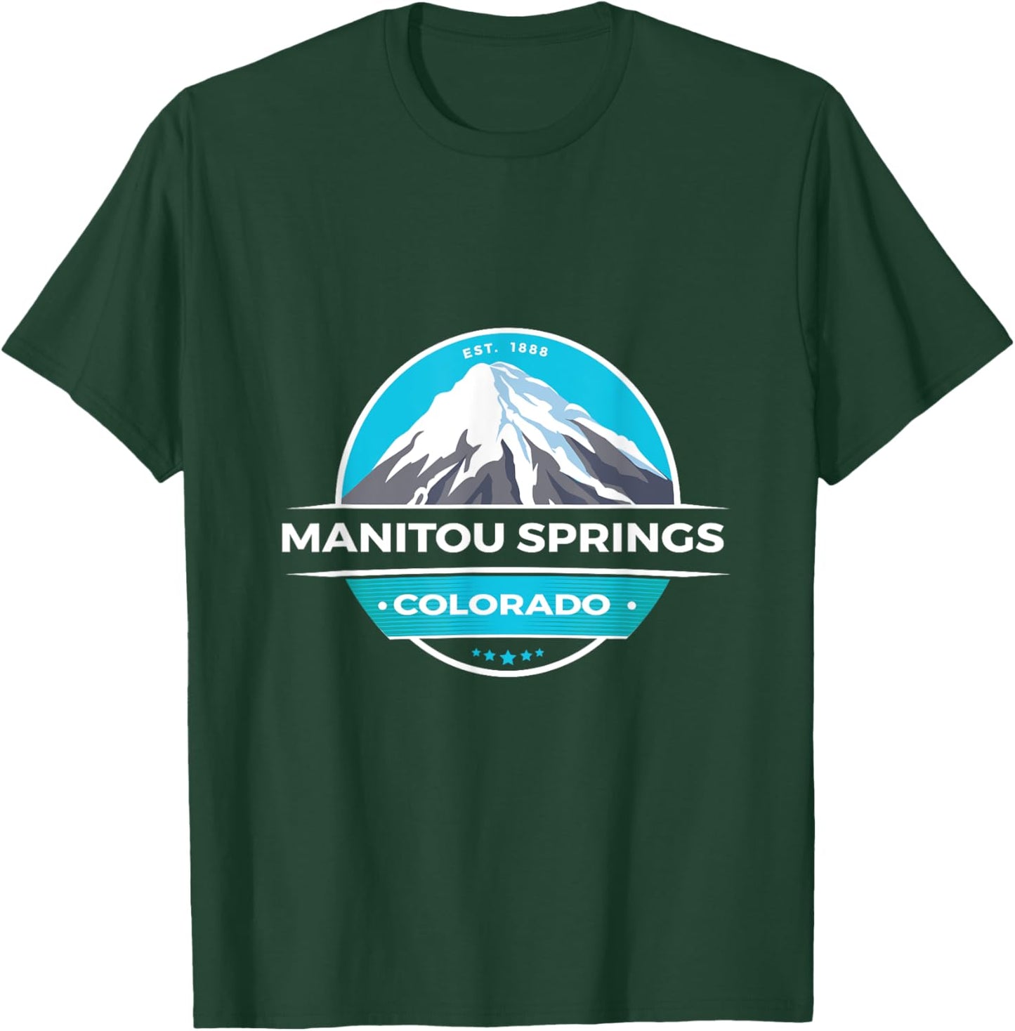 Unique Manitou Springs CO Snow Capped Mountains Novelty Art T-Shirt - T-Shirt | Forest