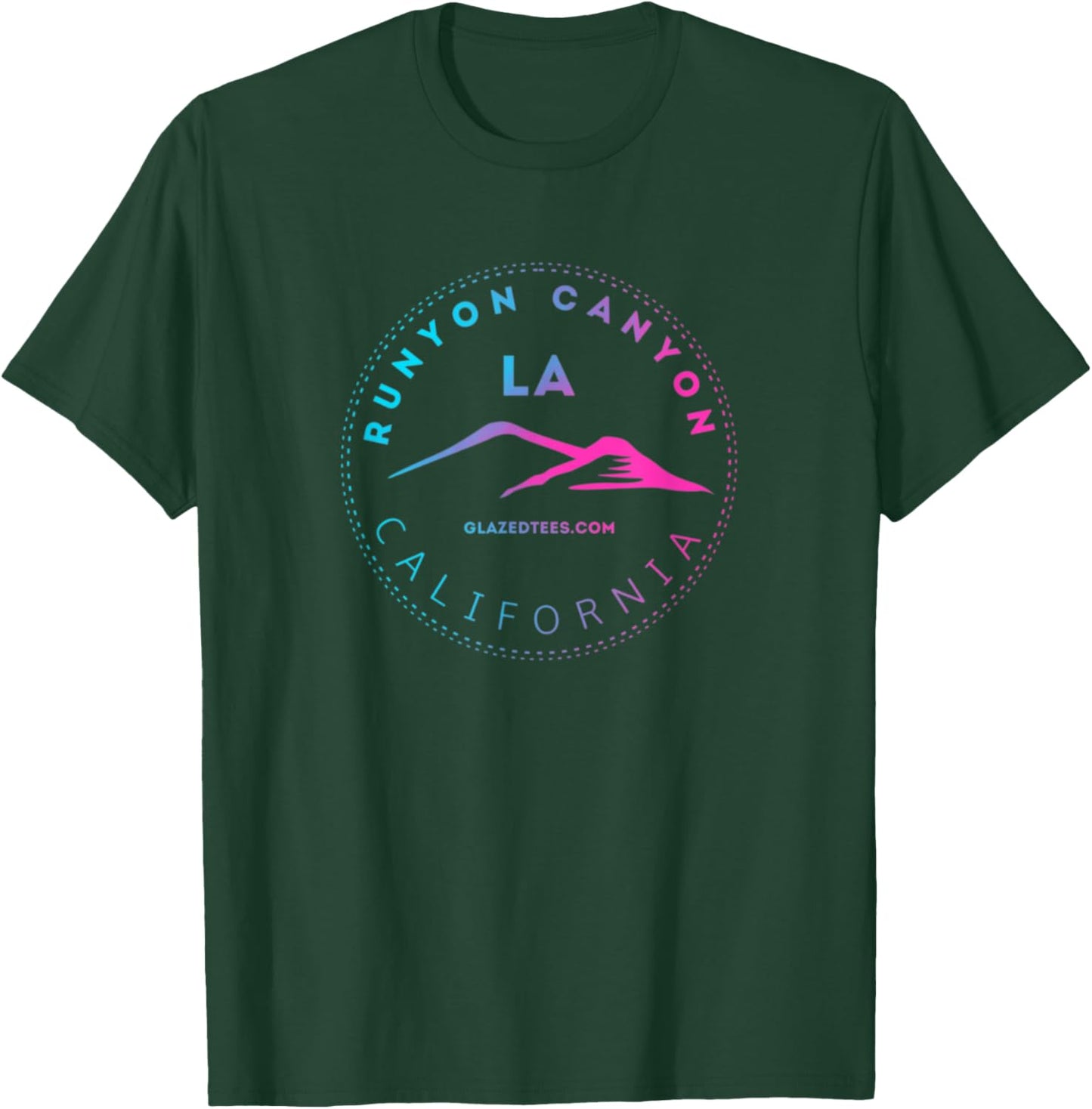Runyon Canyon Los Angeles - Retro Hollywood California T-Shirt - T-Shirt | Forest