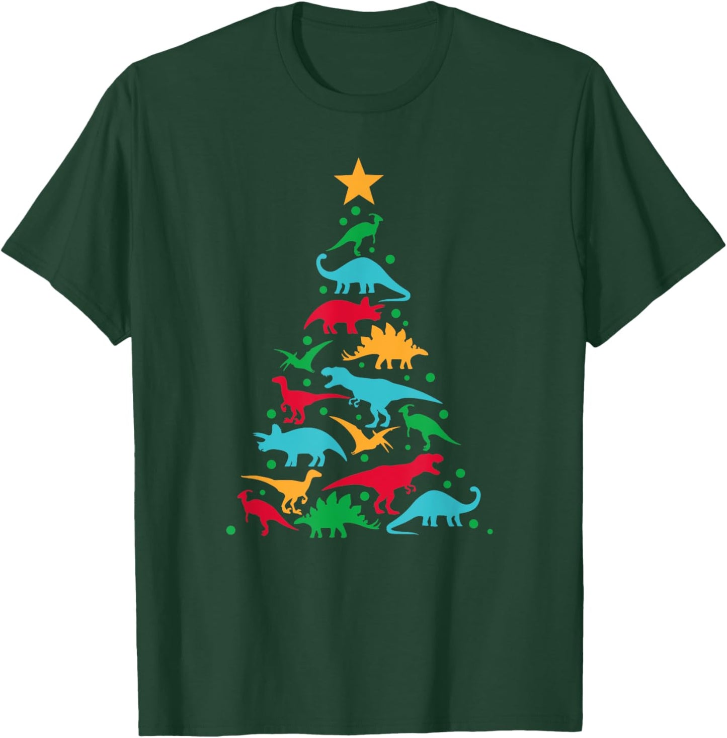 Tree Rex Dinosaur Dino Tree Christmas Tree Funny T-Shirt - T-Shirt | Forest