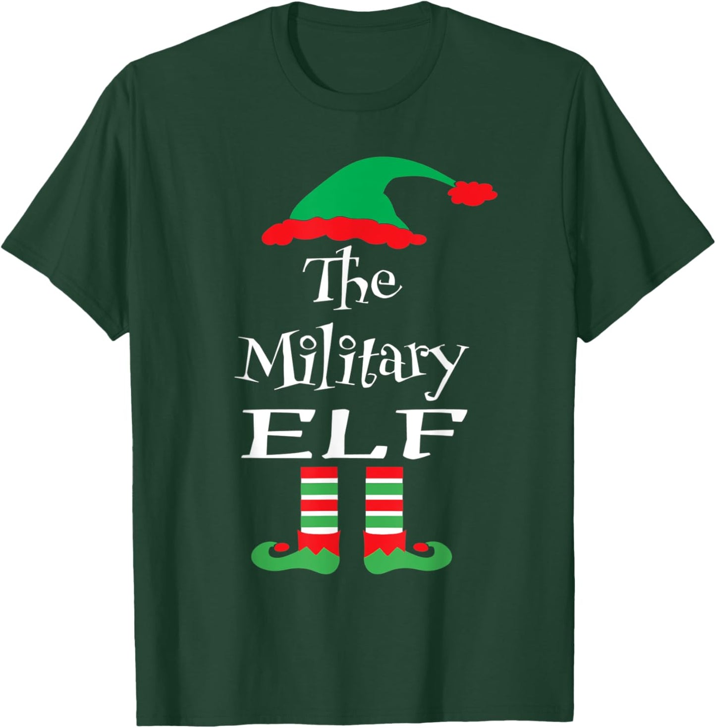Funny The Military Elf Shirt Xmas Family Matching Women Men T-Shirt - T-Shirt | Forest