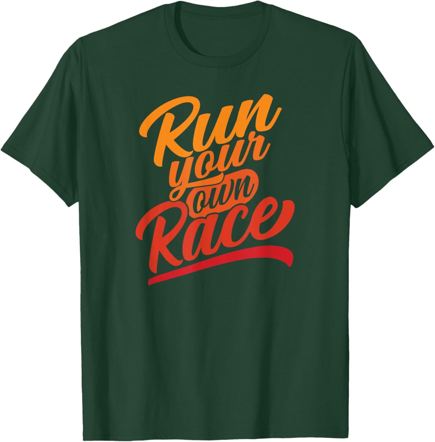 Trails of a Distance Runner -Adults Classic Fit Cotton Polyester Run your own Race Graphic Black Small T-Shirt - T-Shirt | Forest