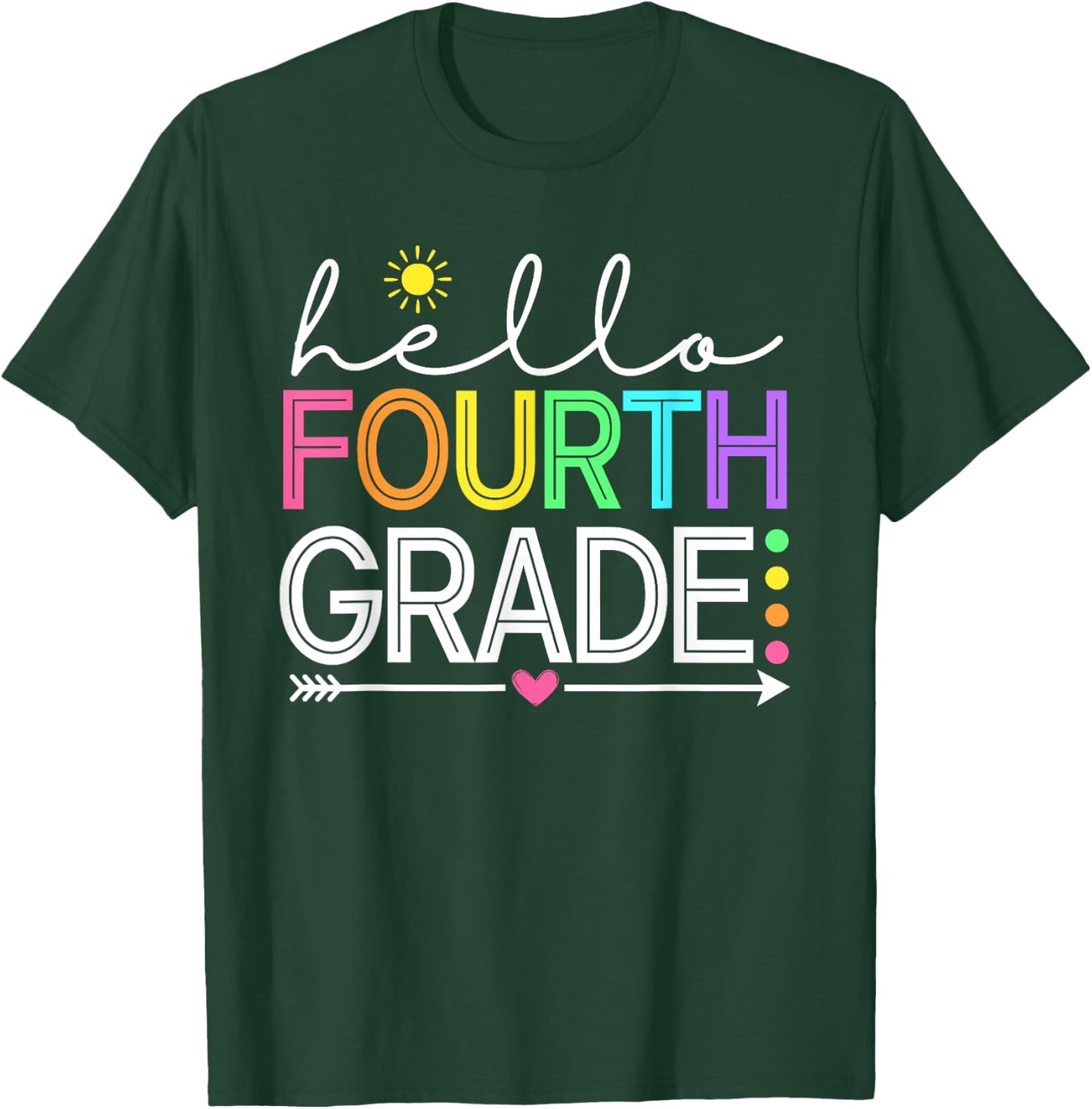 Hello Fourth Grade Teacher Student, 4th Grade Back to School Men Women Kids T-Shirt - T-Shirt | Forest