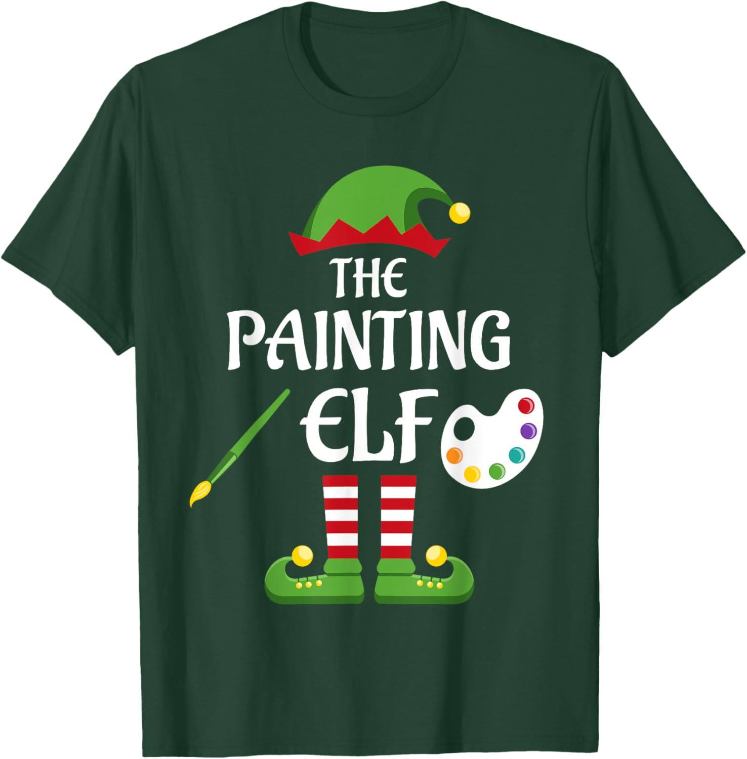Painting Elf Family Matching Group Christmas T-Shirt - T-Shirt | Forest