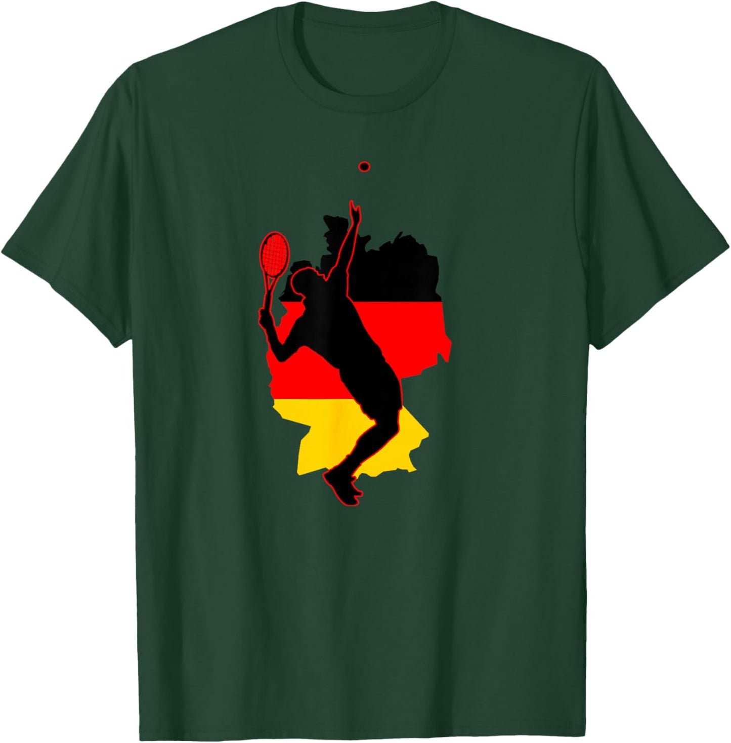 Pro German Racket Sport National Flag Germany Tennis Lover T-Shirt - T-Shirt | Forest