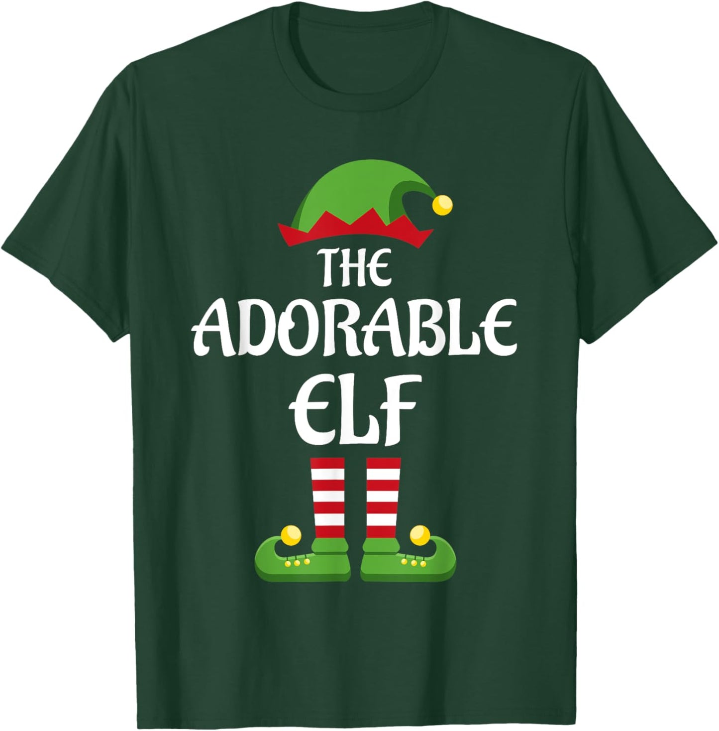 Adorable Elf Family Matching Group Christmas Cute T-Shirt - T-Shirt | Forest