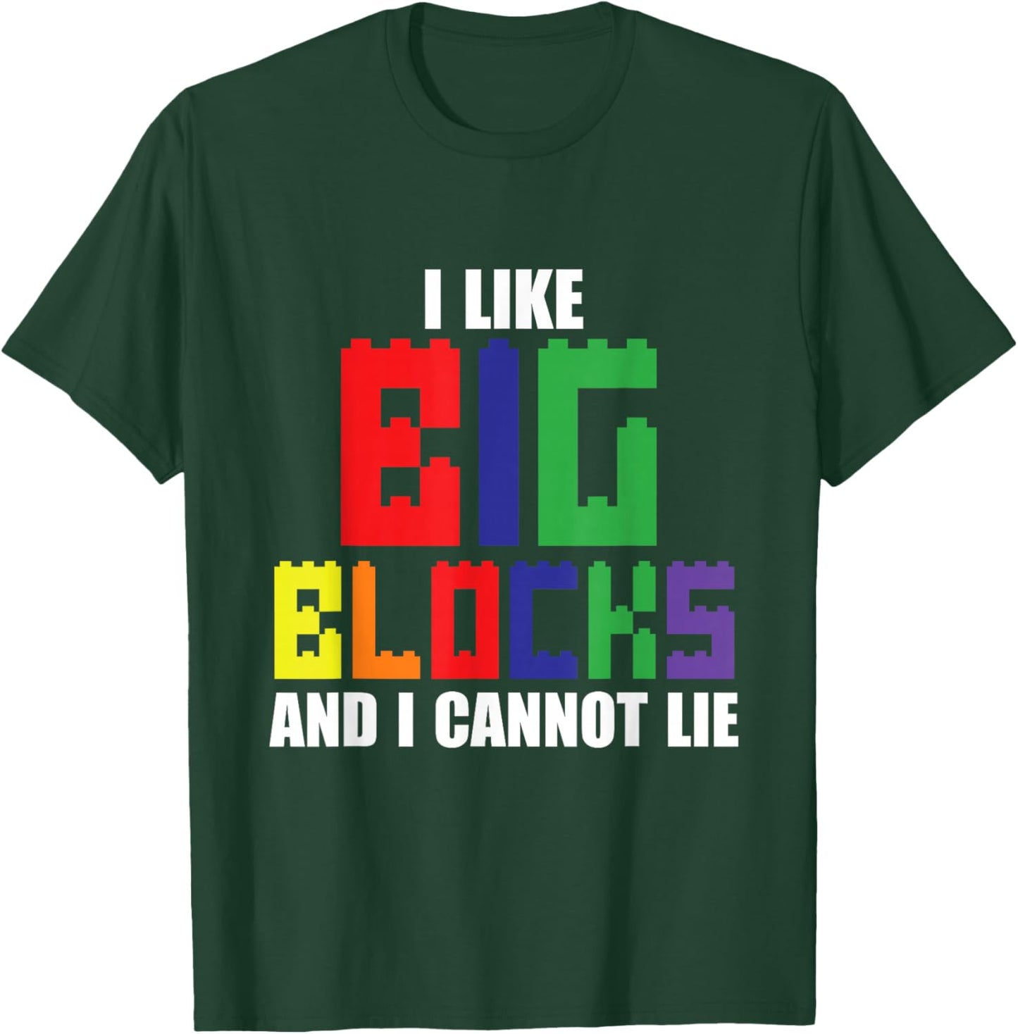 Like Big Blocks Master Builder Building Blocks Bricklayer T-Shirt - T-Shirt | Forest