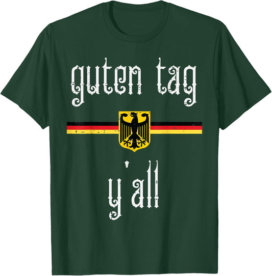 Oktoberfest Guten Tag Yall German Flag Eagle Men Women Kids T-Shirt - T-Shirt | Forest