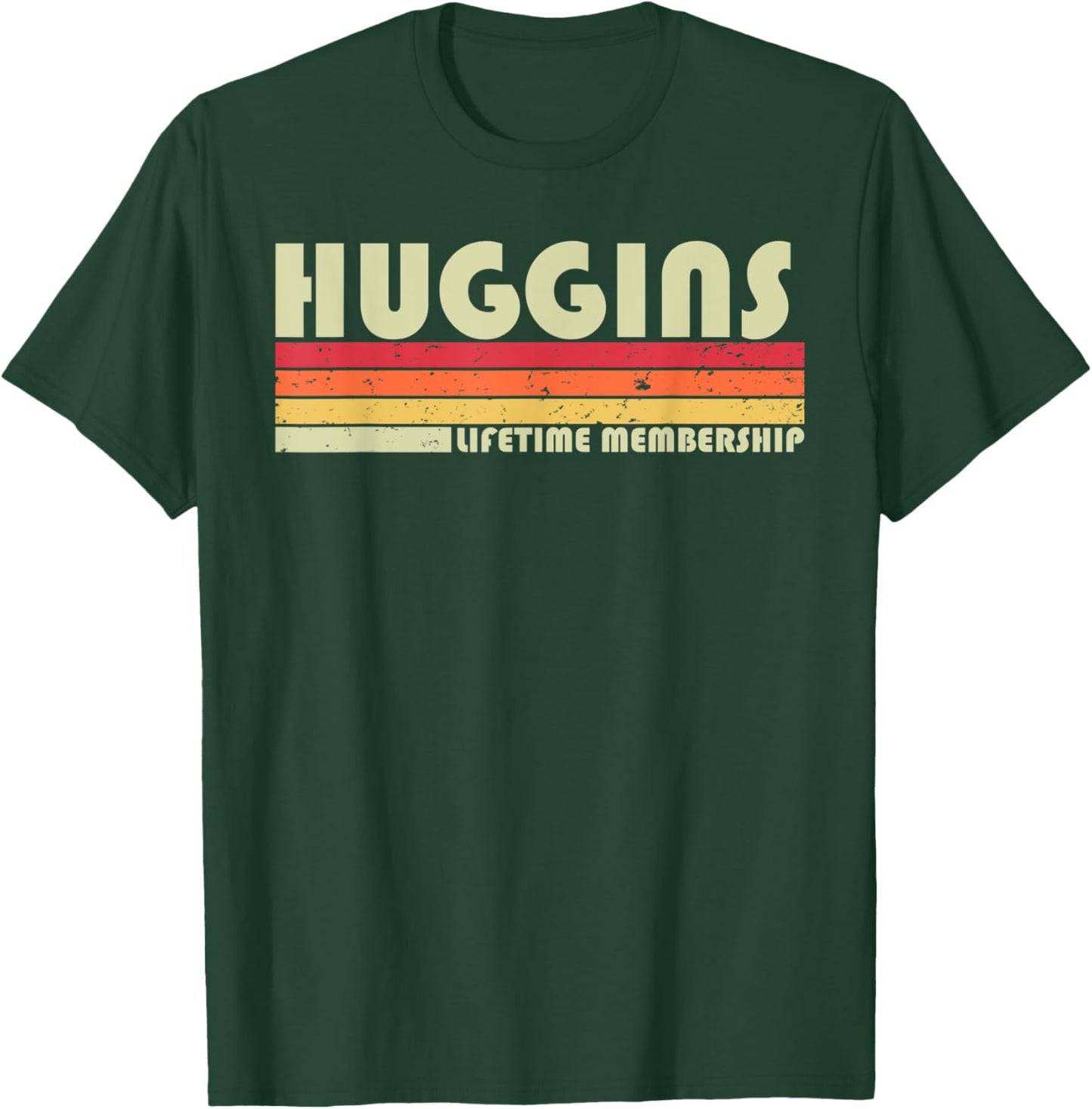 HUGGINS Surname Funny Retro Vintage 80s 90s Birthday Reunion T-Shirt - T-Shirt | Forest