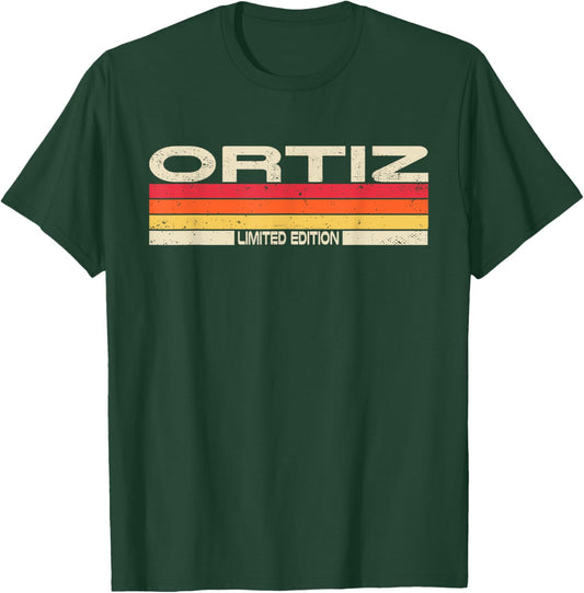 Ortiz Surname Birthday Family Reunion 80s 90s Sunset T-Shirt - T-Shirt | Forest