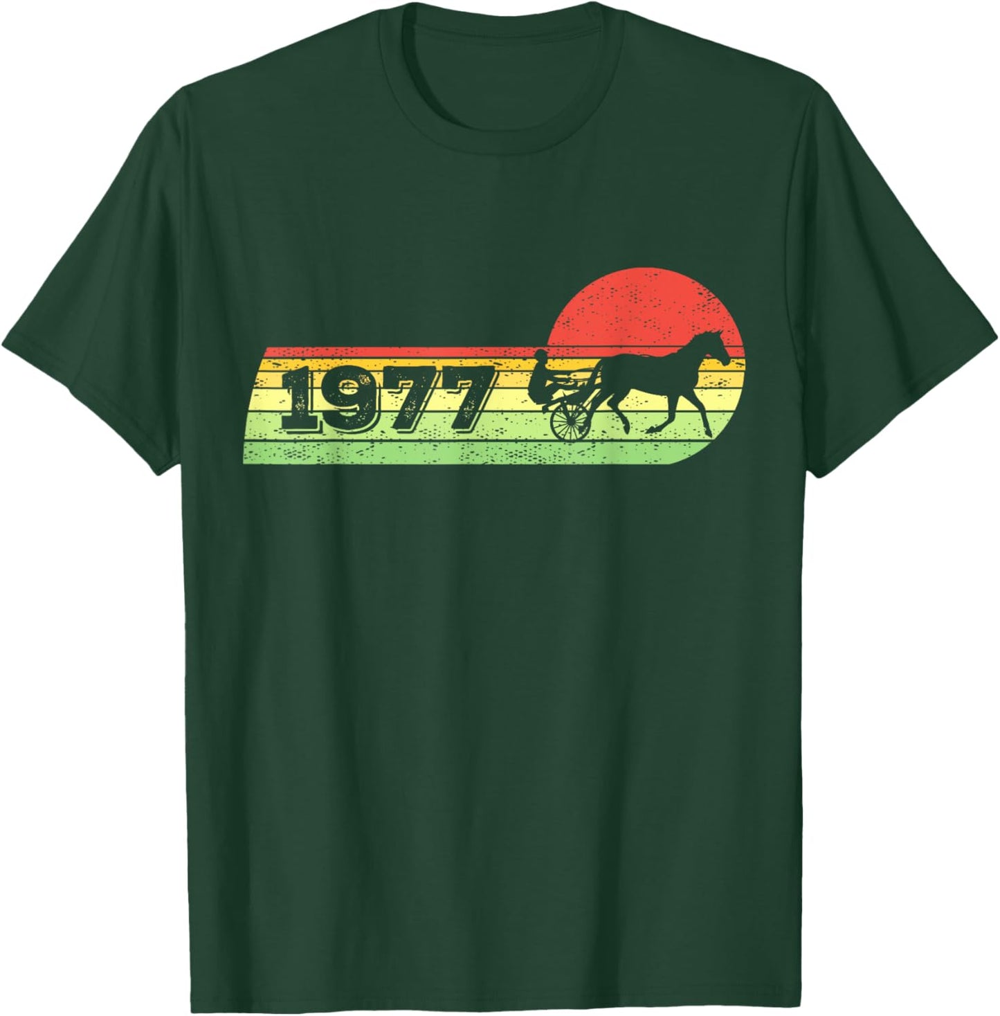 Vintage 1977 Birthday Harness-Racing horses Trotting-race T-Shirt - T-Shirt | Forest