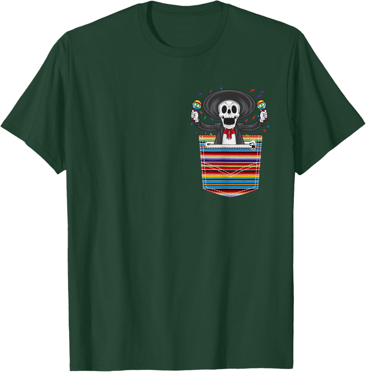 Cinco De Mayo 2021 Calaca Blanket Pocket Serape Mexican T-Shirt - T-Shirt | Forest
