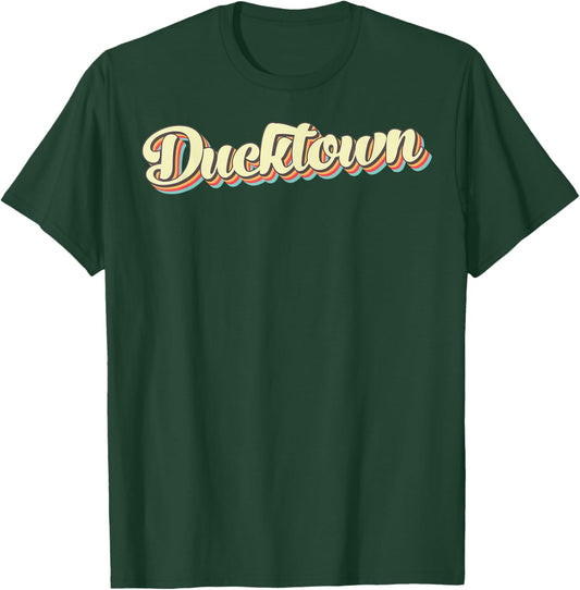 Ducktown Retro Art Baseball Font Vintage T-Shirt - T-Shirt | Forest