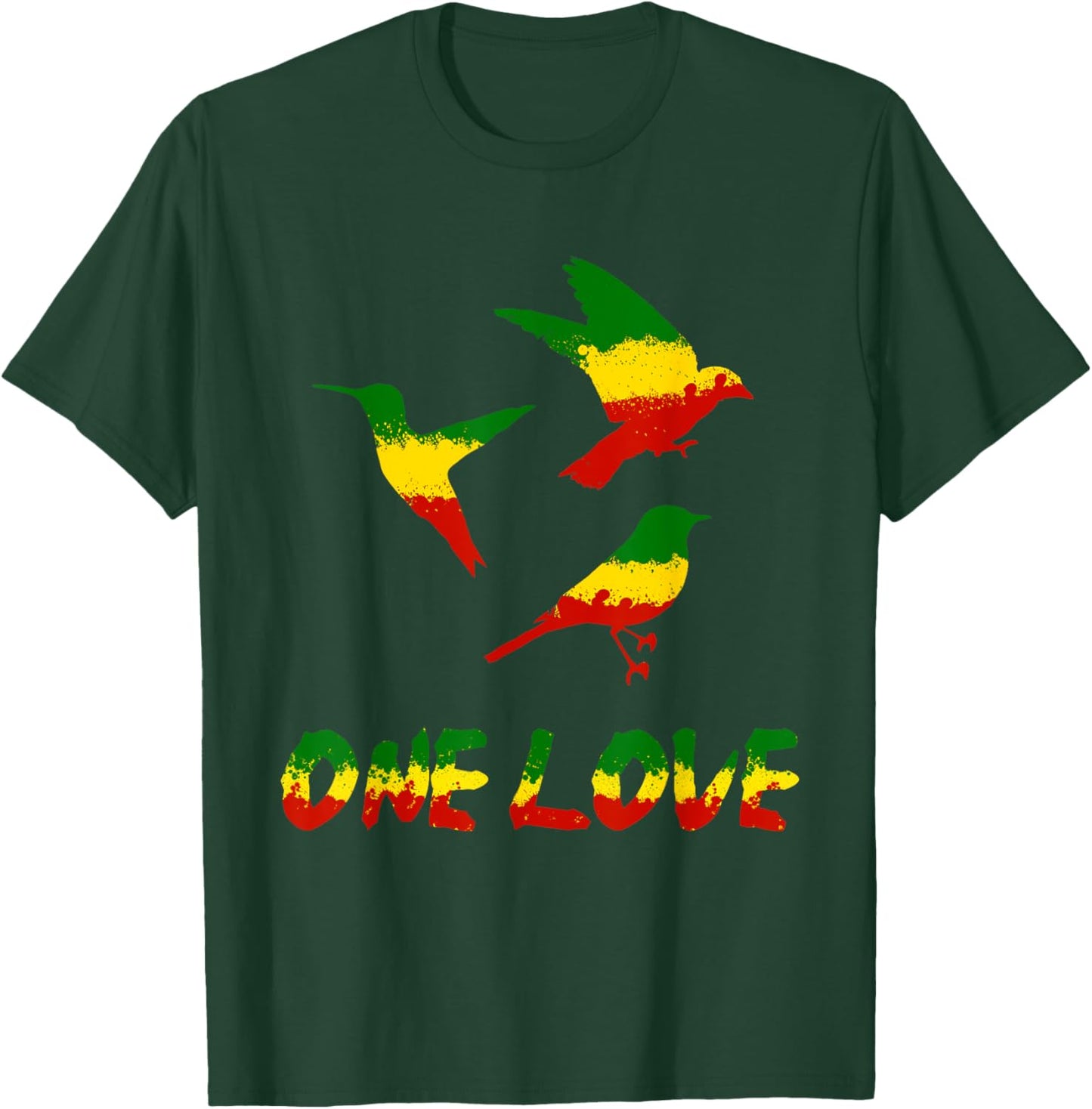 Bird Lover One Love Rasta Reggae Rastafarian Jamaica Roots T-Shirt - T-Shirt | Forest