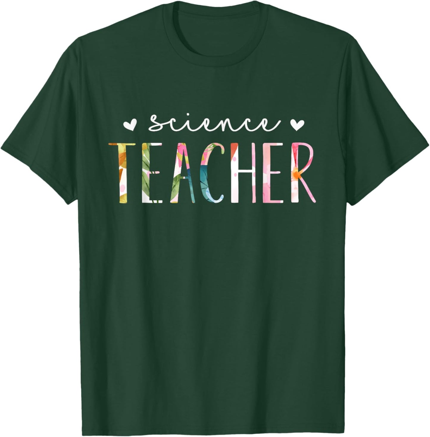 Science Teacher Cute Floral Design Women T-Shirt - T-Shirt | Forest