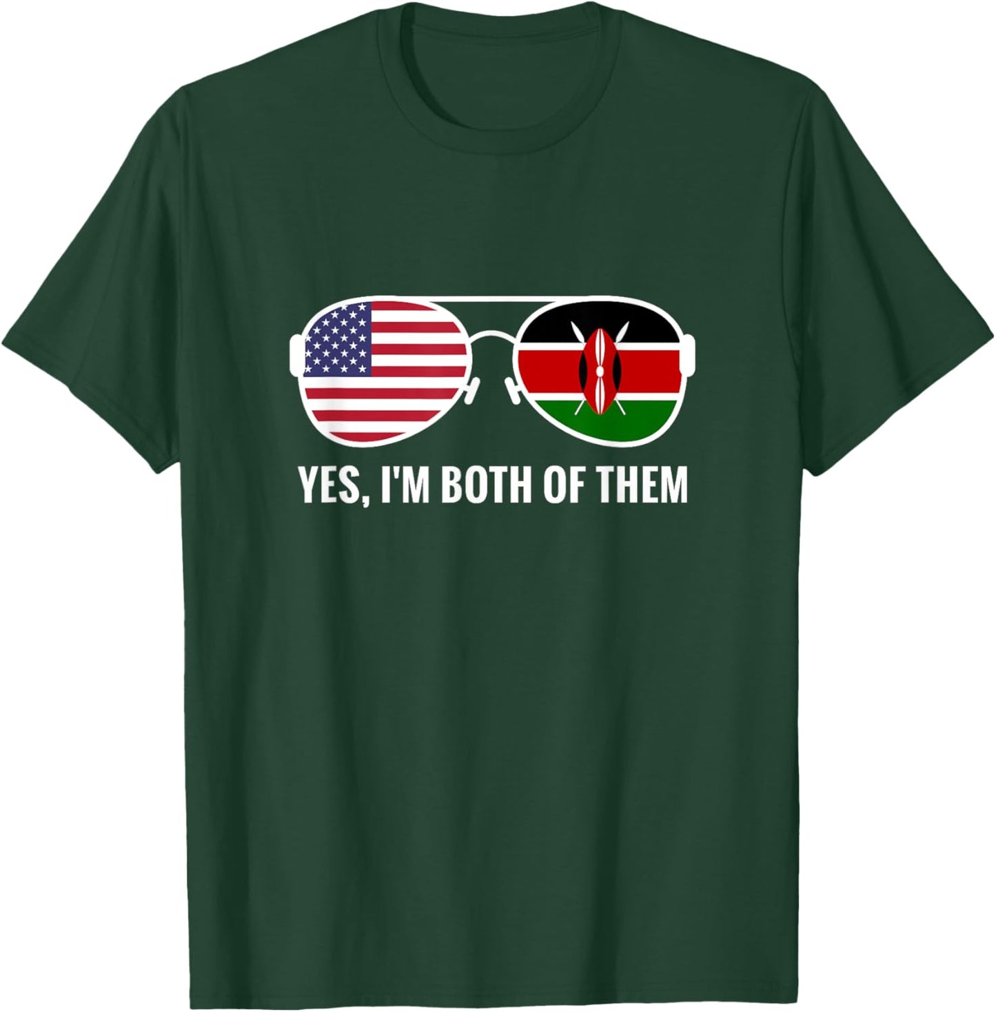 USA Kenya Flag Sunglasses Kenyan Americans T-Shirt - T-Shirt | Forest