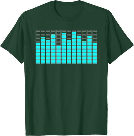 Digital Equalizer Graph Audio Stereo Audiophile Retro T-Shirt - T-Shirt | Forest