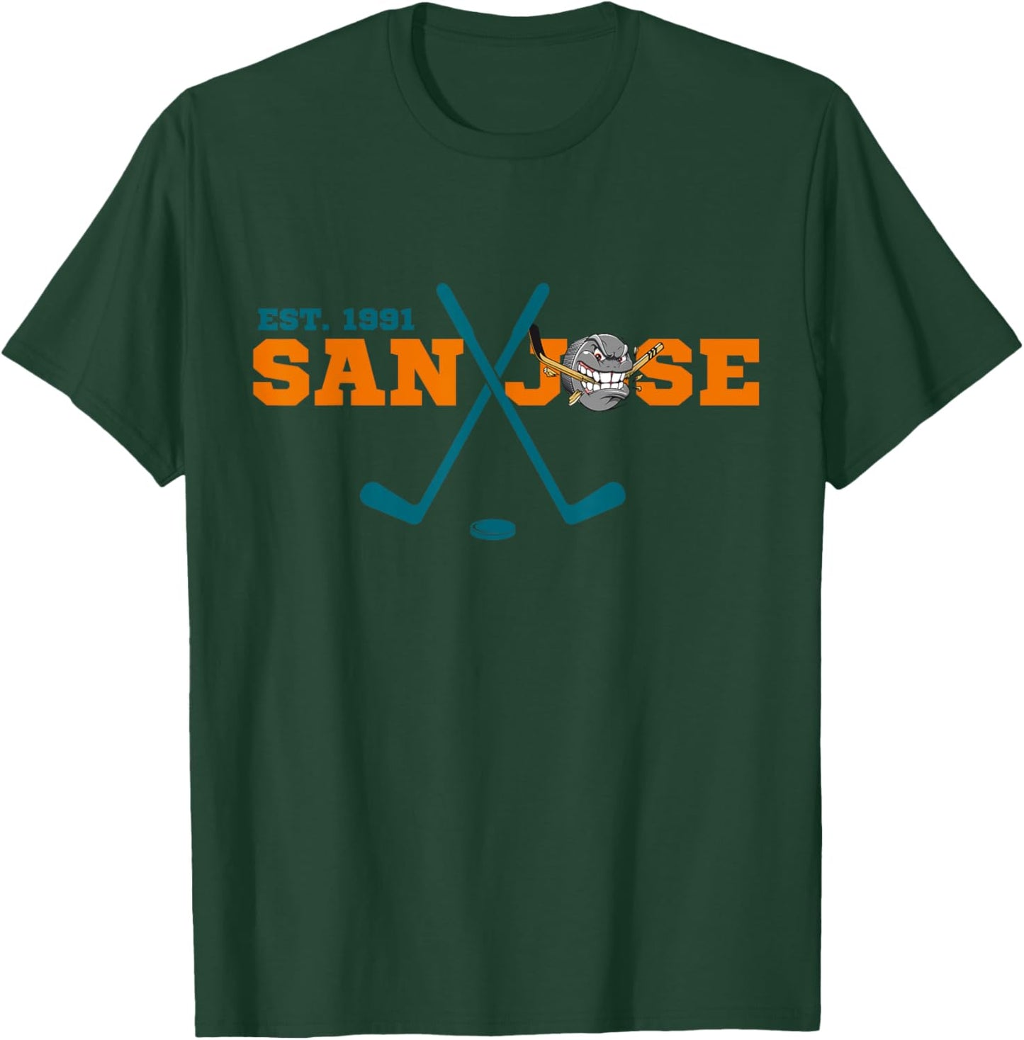 San Jose Est 1991 Sports Team Novelty Athletic T-Shirt - T-Shirt | Forest