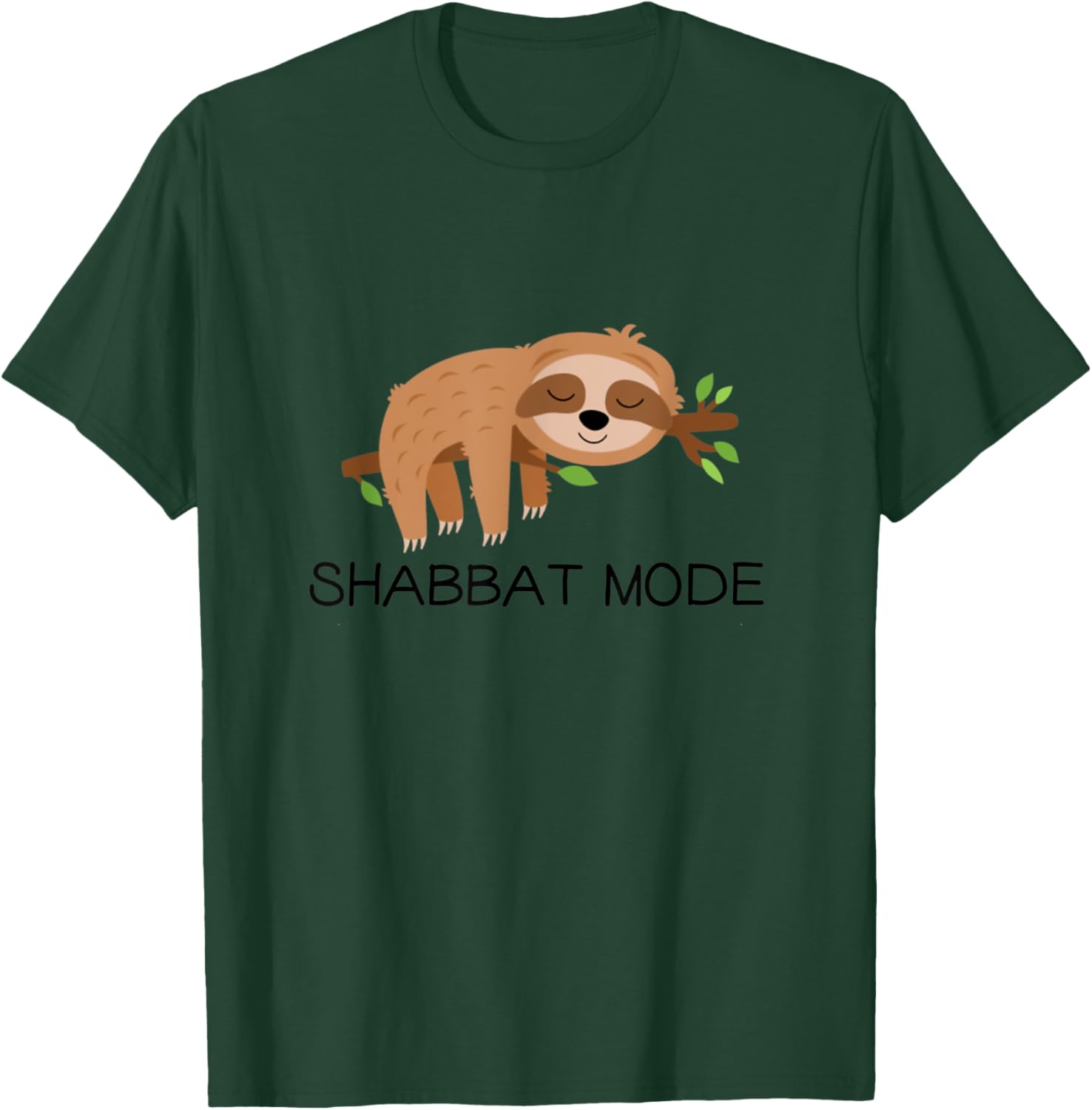 Shabbat Mode Sleepy Sloth shabbat Shalom Jewish Sabbath T-Shirt - T-Shirt | Forest