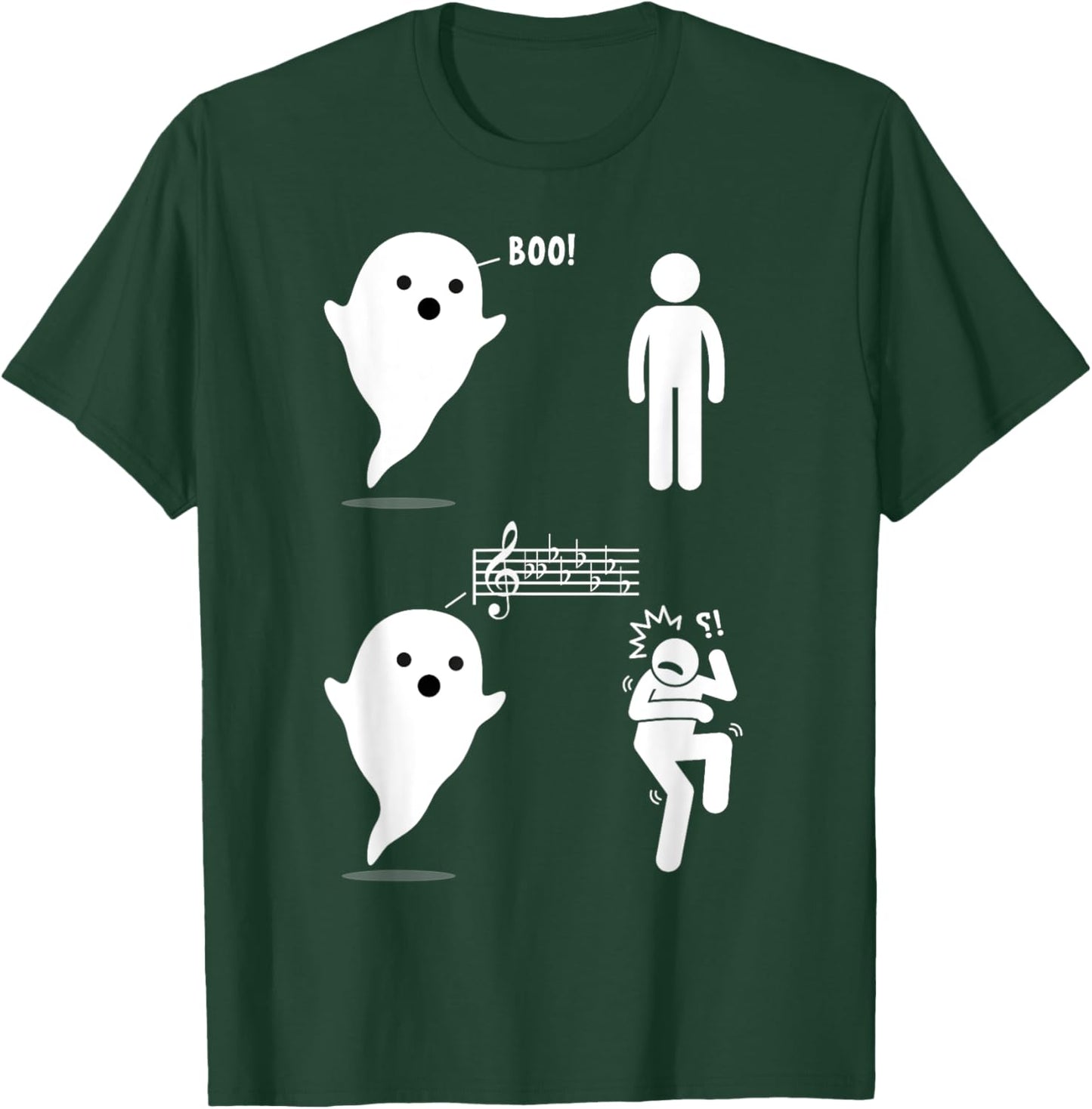 Musical Ghost Funny Music Theory Music Teacher Musician T-Shirt - T-Shirt | Forest