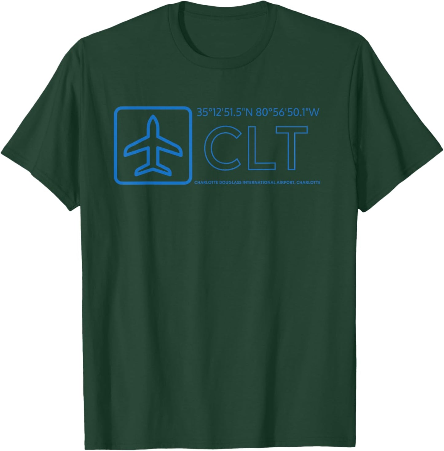 CLT Airport Code City of Charlotte Douglas International T-Shirt - T-Shirt | Forest