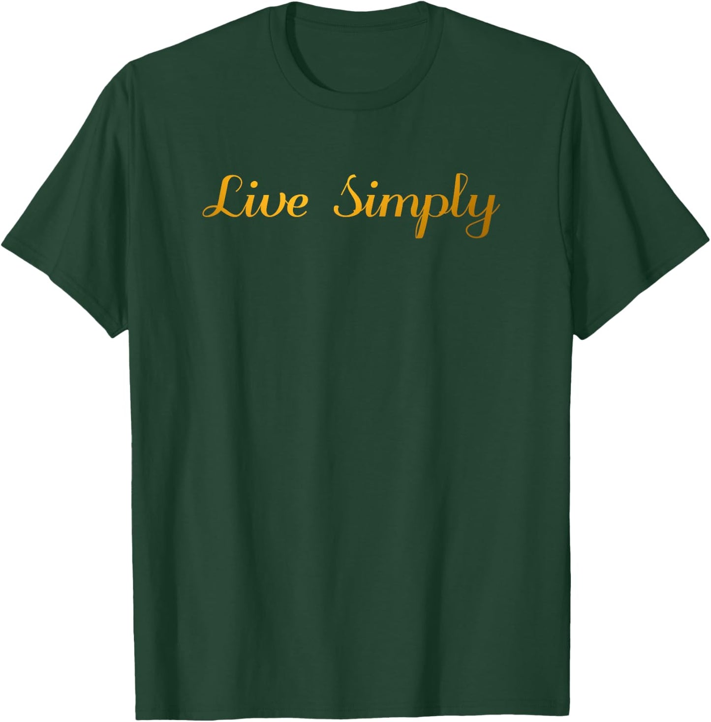 Live Simply - Black & Gold Elegant Inspirational T-Shirt - T-Shirt | Forest