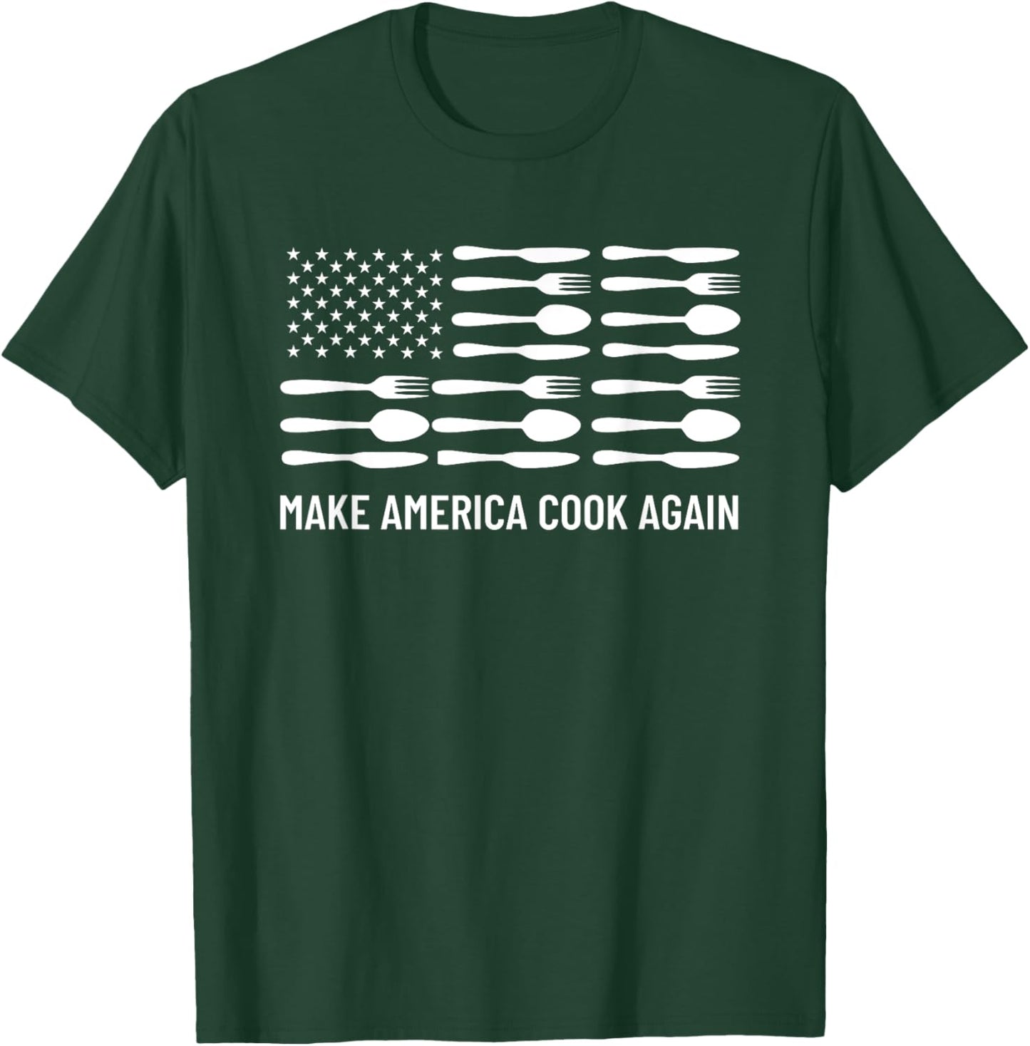 Make America Cook Again Funny BBQ Barbeque Patriot Chef Gift T-Shirt - T-Shirt | Forest