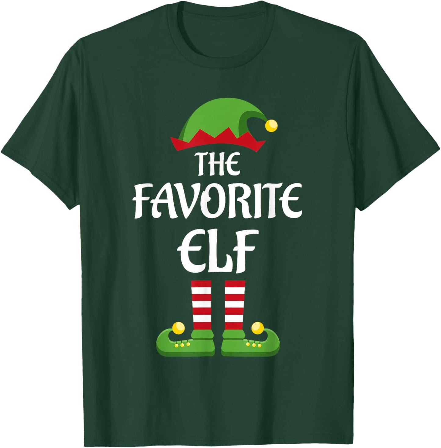 Favorite Elf Family Matching Group Christmas T-Shirt - T-Shirt | Forest
