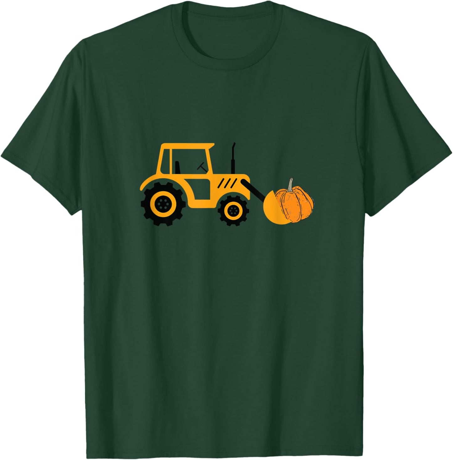 Halloween Construction Vehicle Truck Digger Cute Pumpkin T-Shirt - T-Shirt | Forest