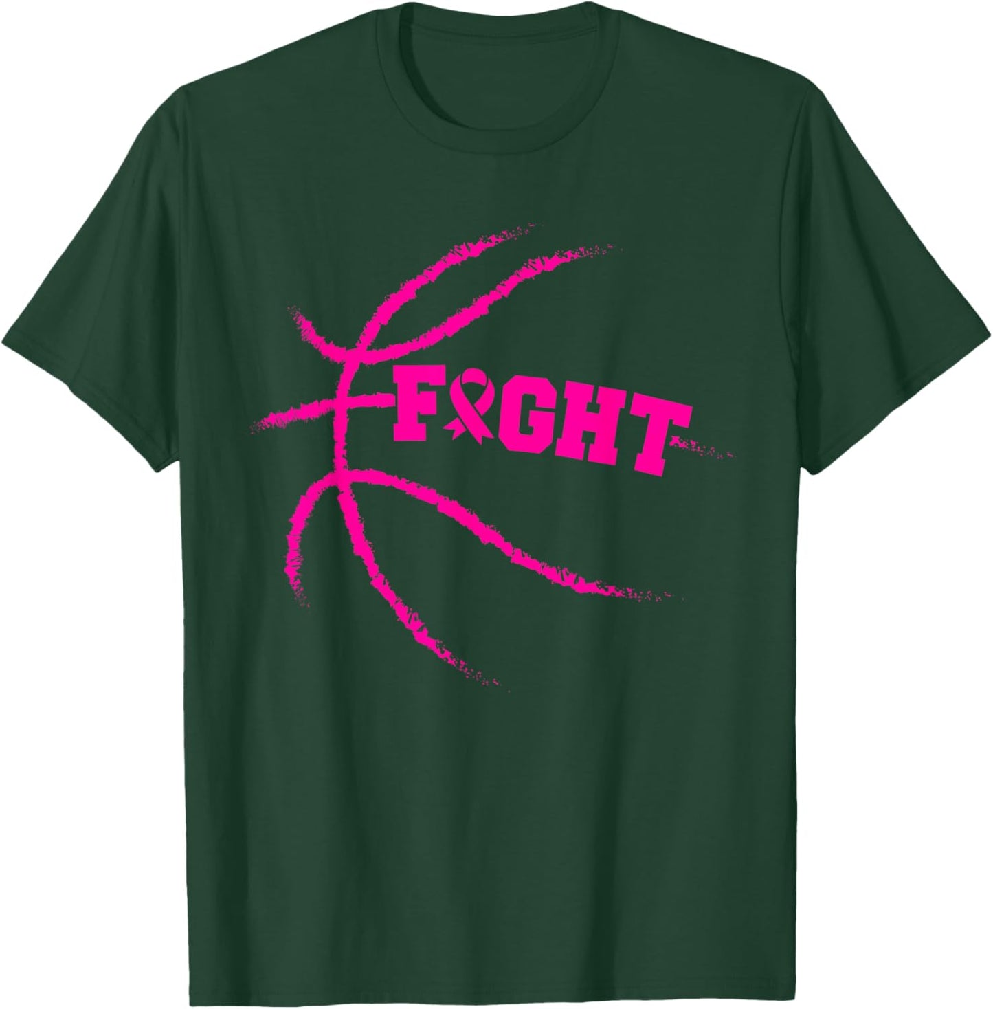 Breast Cancer Fight Basketball Player Pink Ribbon Awareness T-Shirt - T-Shirt | Forest