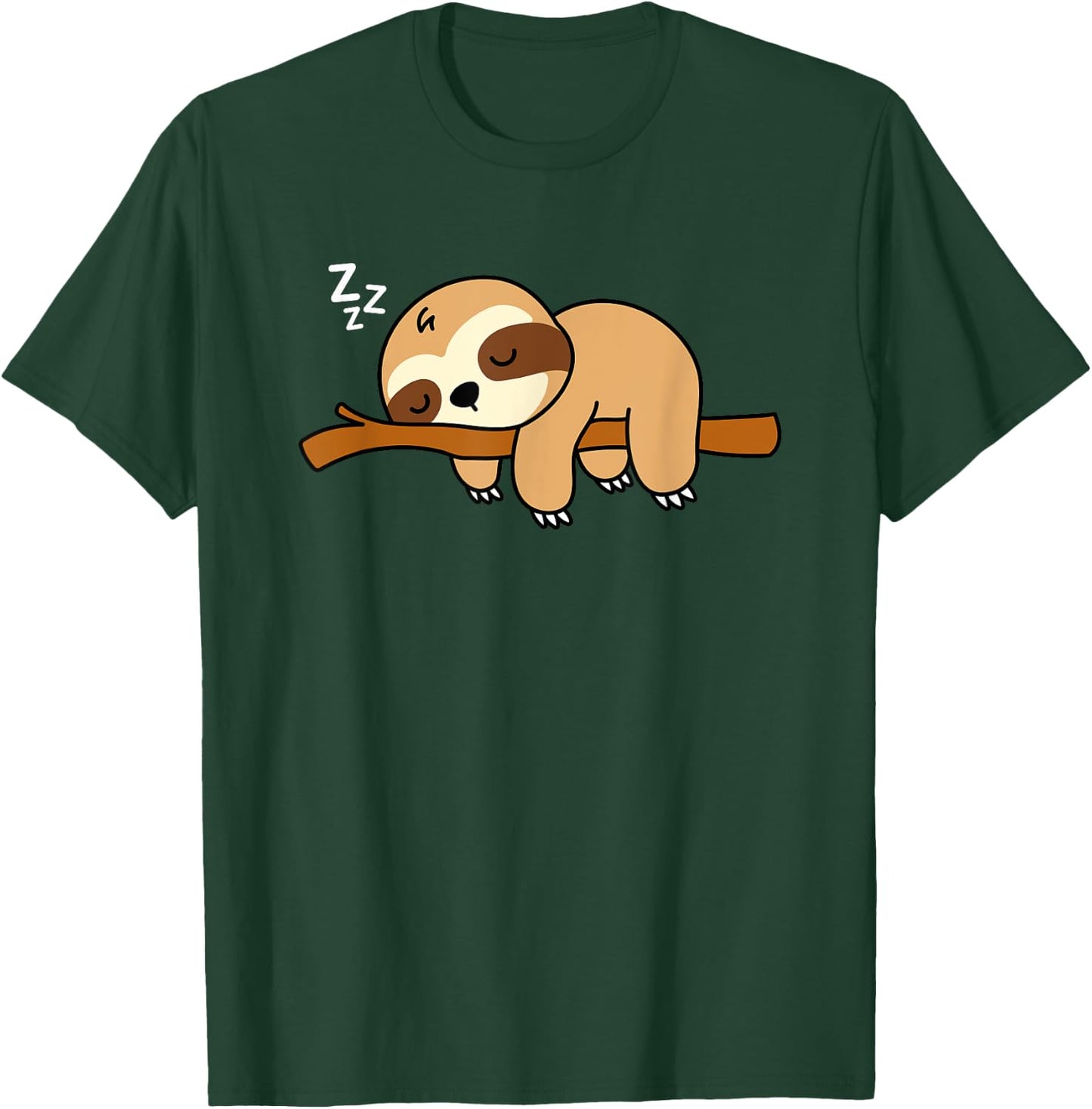 Adorable Animal Graphic Funny Nap Tired Sleeping Cute Sloth T-Shirt - T-Shirt | Forest