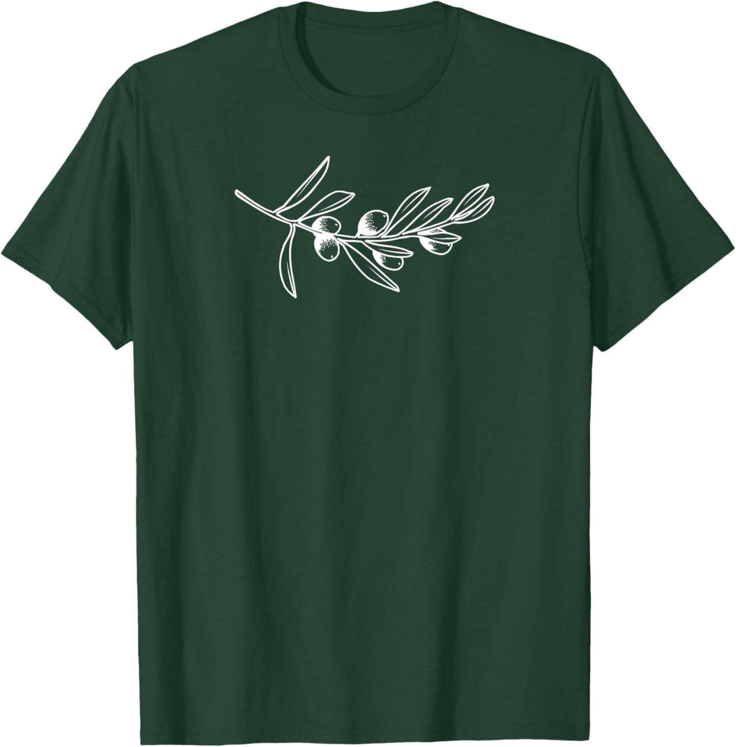 Olive branch tree - I love olives simple art drawing T-Shirt - T-Shirt | Forest