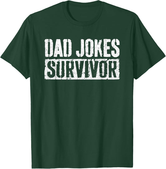 Dad Jokes Survivor Shirt Funny Men Fathers Day T-Shirt - T-Shirt | Forest