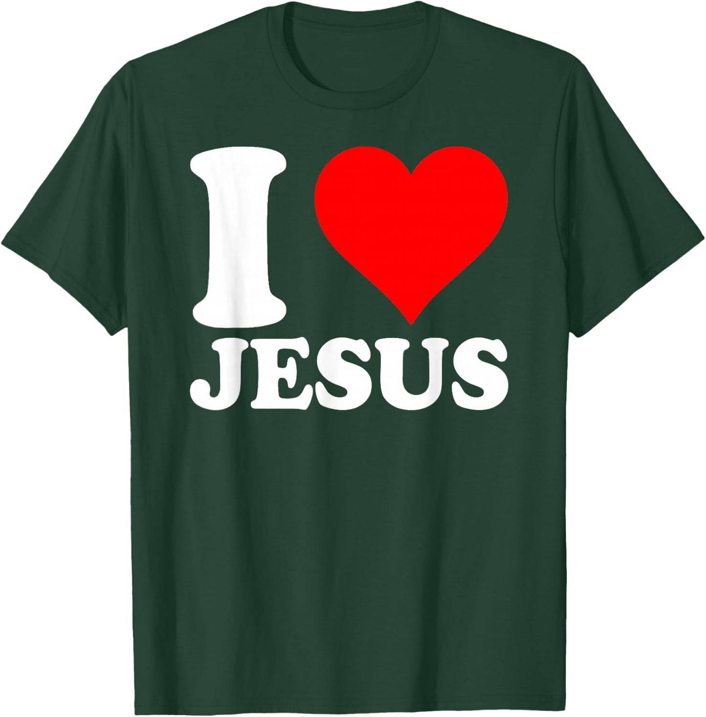 I Love Jesus Shirt I Red Heart Jesus Christian T-Shirt - T-Shirt | Forest