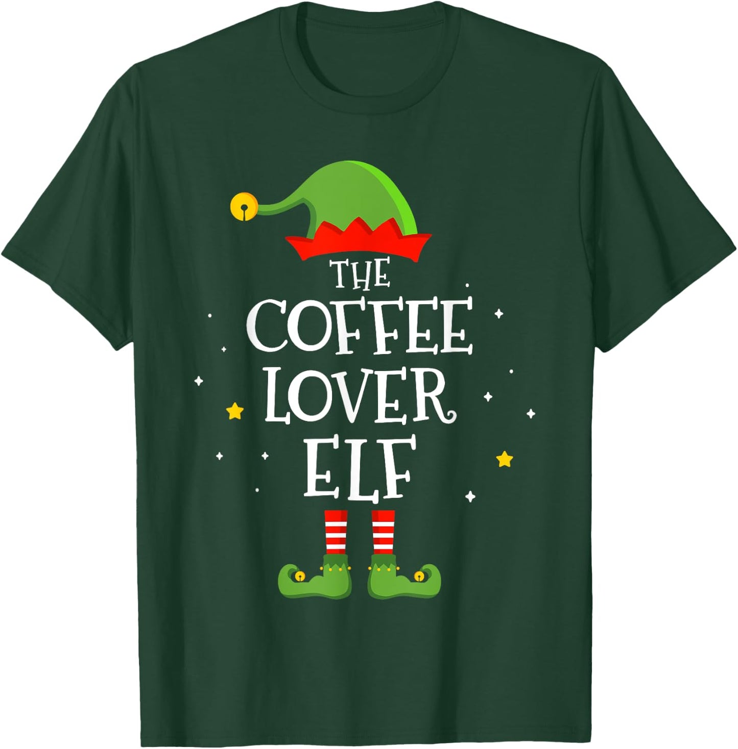 The coffee lover elf funny christmas matching family pajama T-Shirt - T-Shirt | Forest