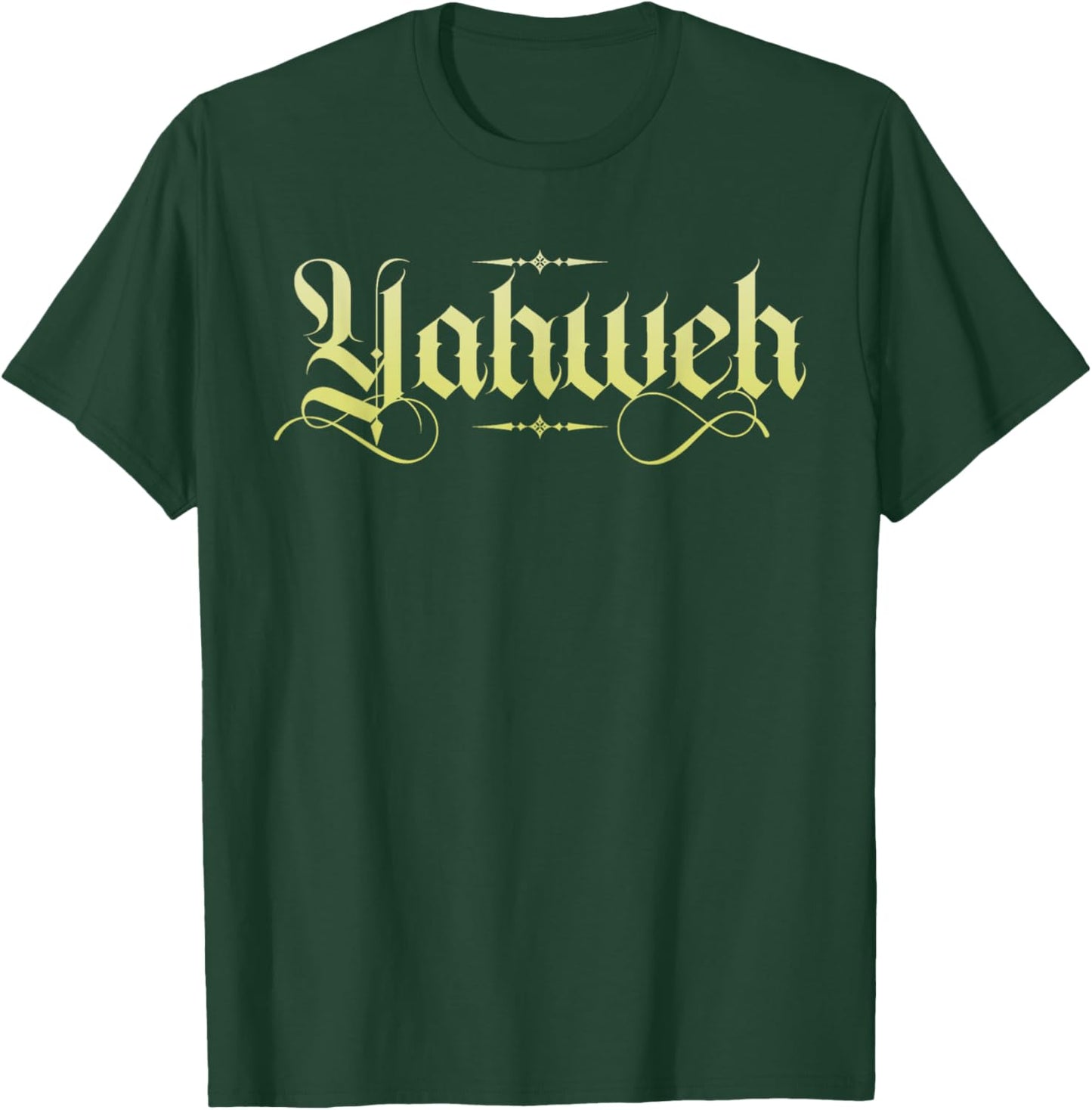 LezBCoffee Yahweh Christian Women's -Kids Black Cotton Polyester Modern Lace Embellishment Short Sleeve T-Shirt - T-Shirt | Forest