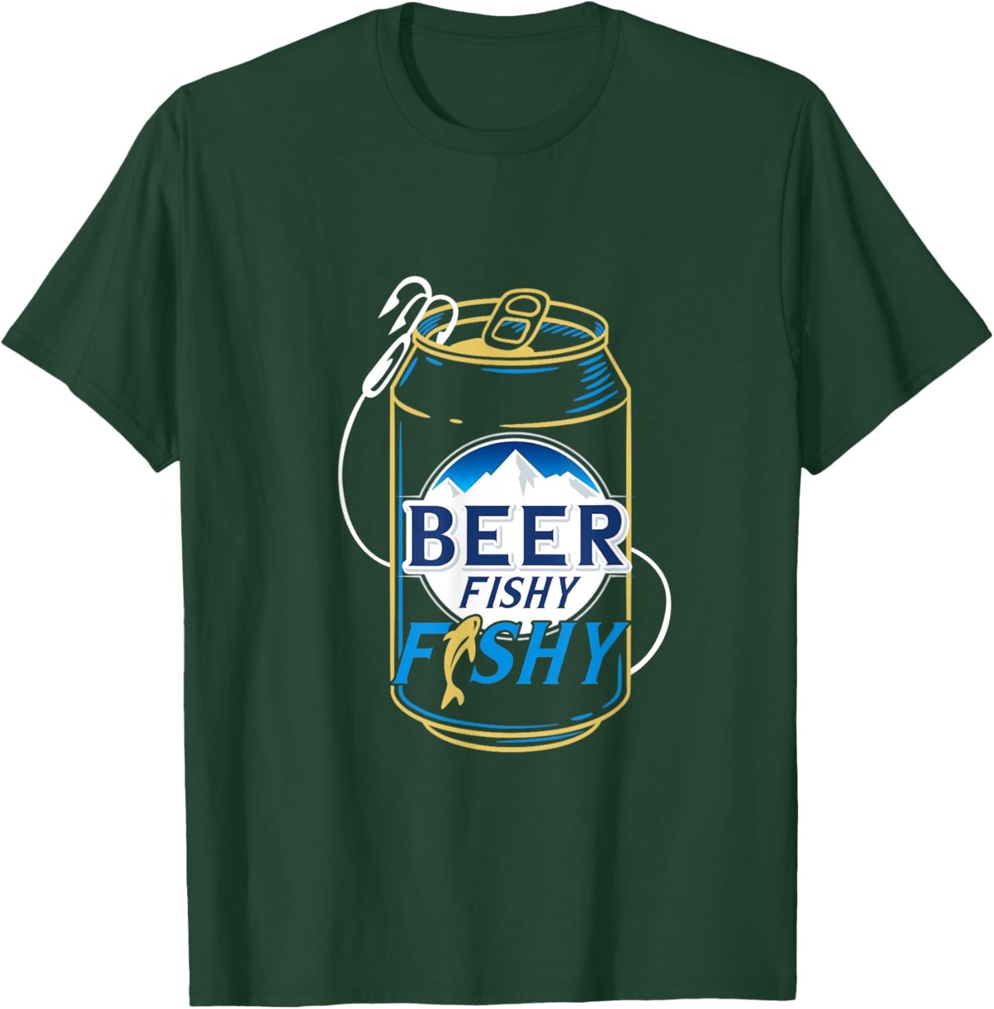 Dad Fishing Shirt - Beer Fishy - Novelty T Shirts T-Shirt - T-Shirt | Forest