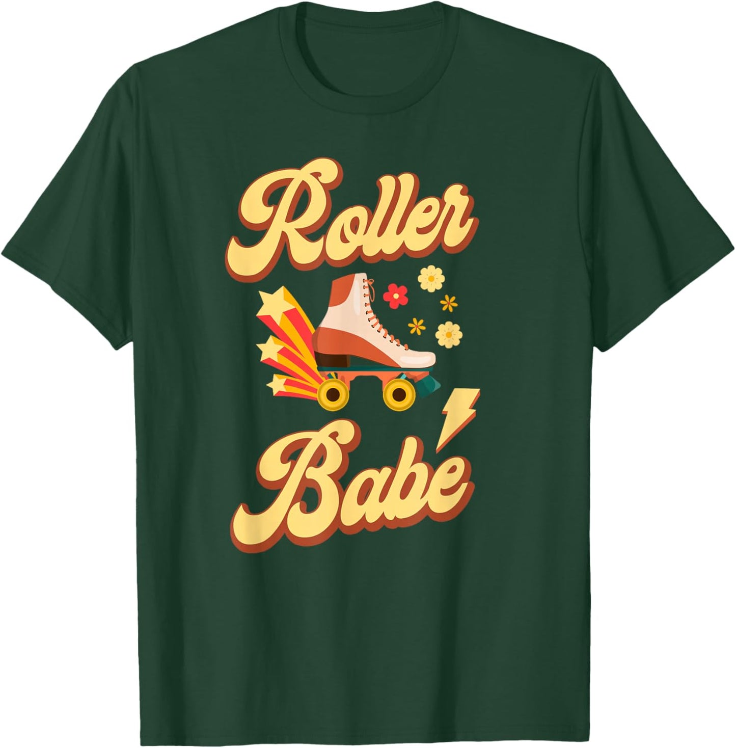 Cool Roller Skating Skate Girl 1970S Retro T-Shirt - T-Shirt | Forest