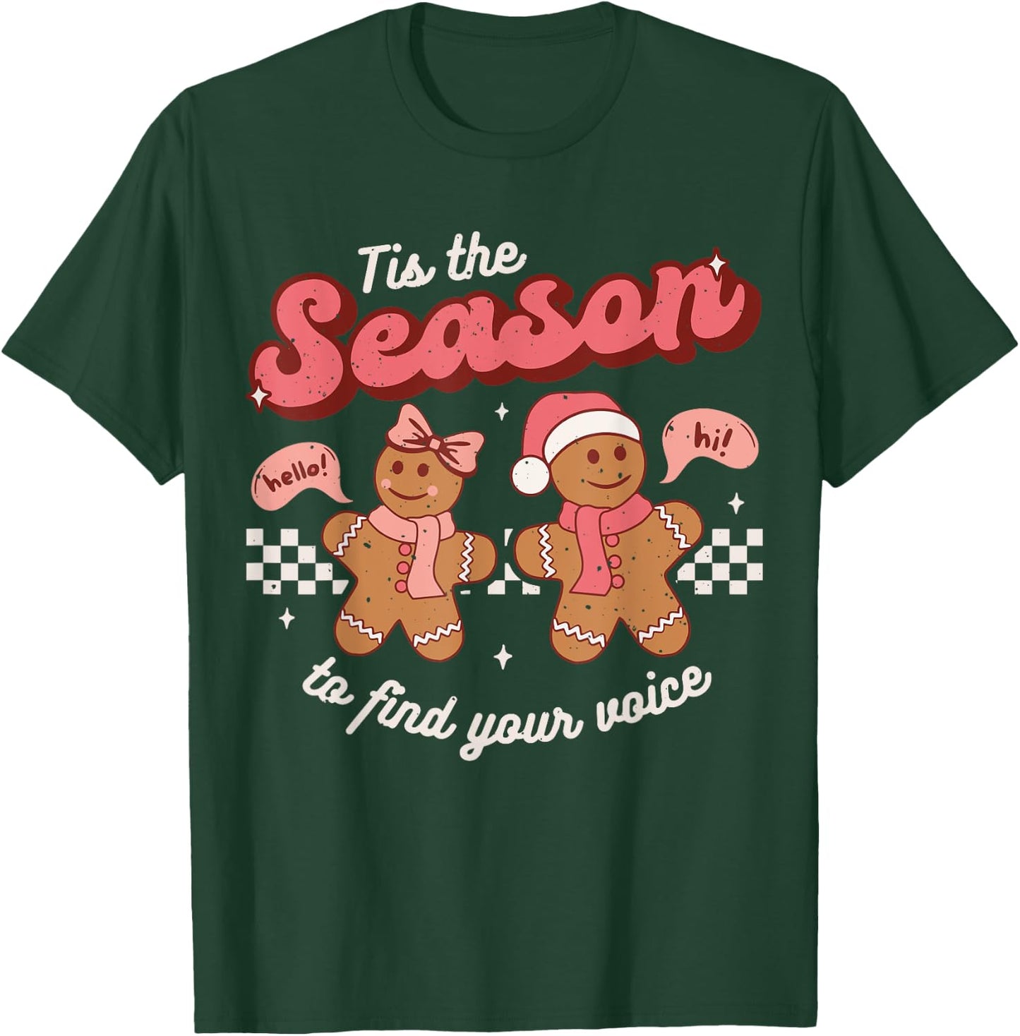 Speech Language Therapy Christmas Retro SLP Therapist Groovy T-Shirt - T-Shirt | Forest