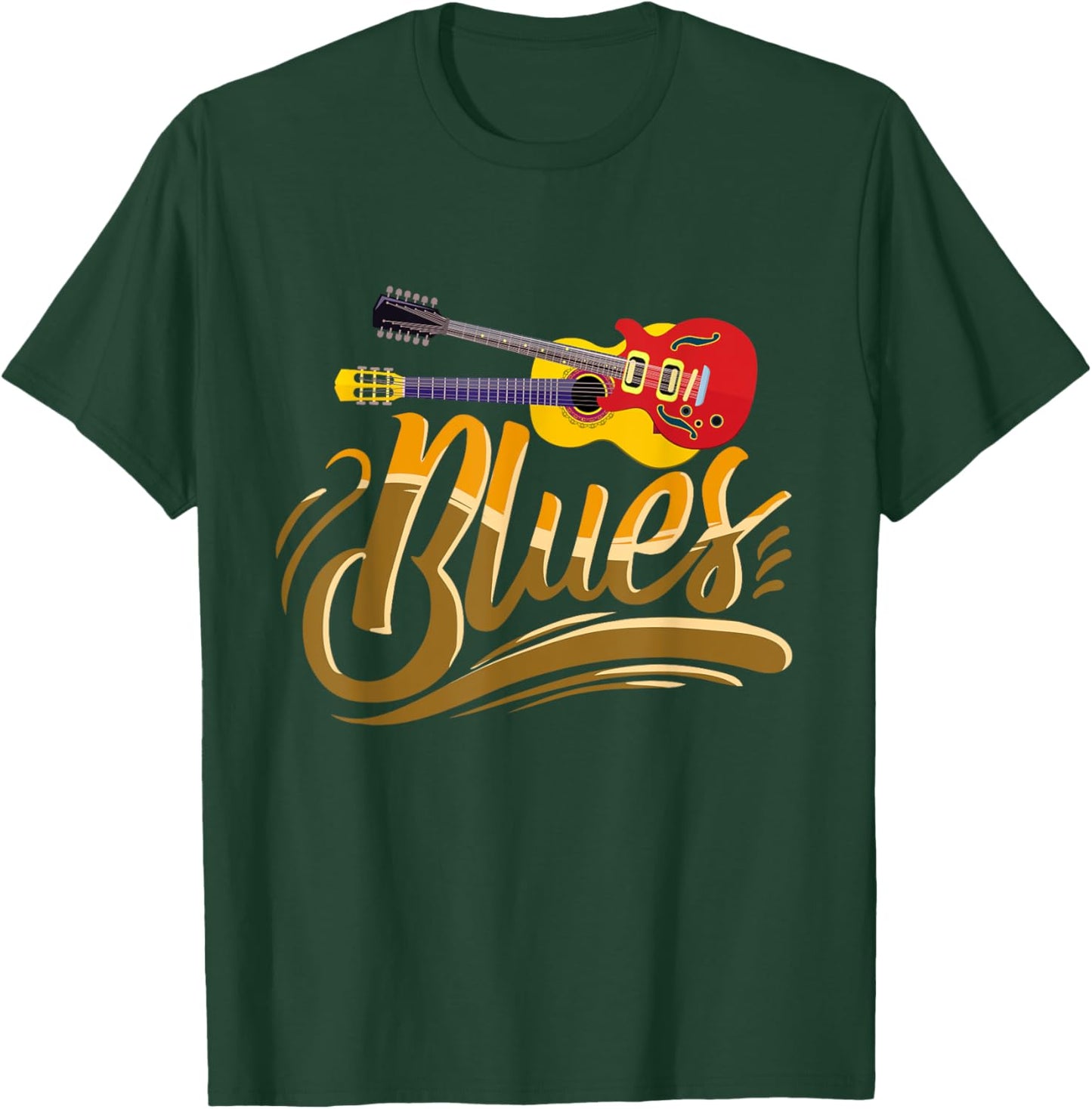 Vintage Blues Guitar Player Musician Blues Music T-Shirt - T-Shirt | Forest
