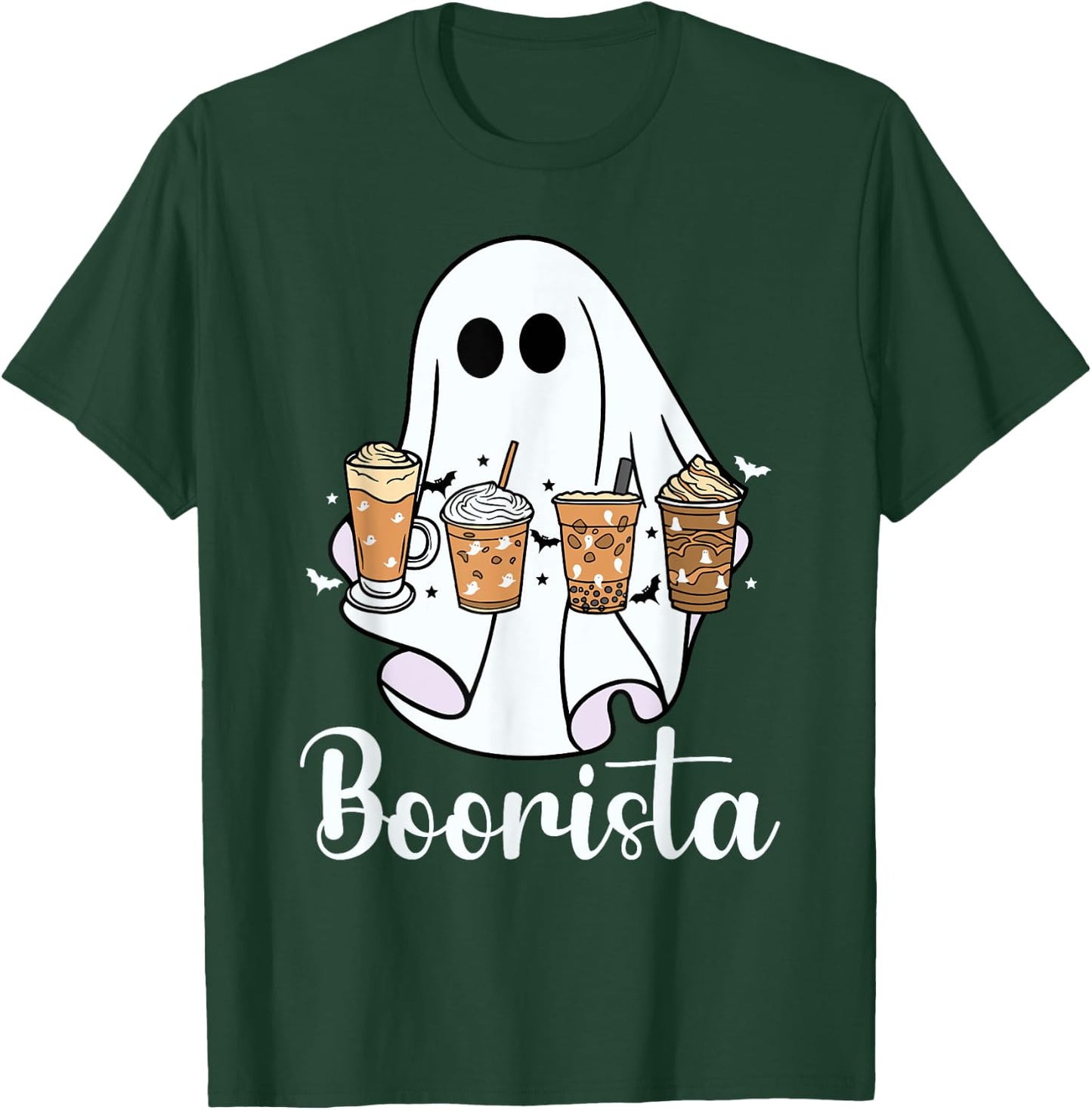 Boorista Ghost Halloween Costume Coffee Barista Ghost Funny T-Shirt - T-Shirt | Forest