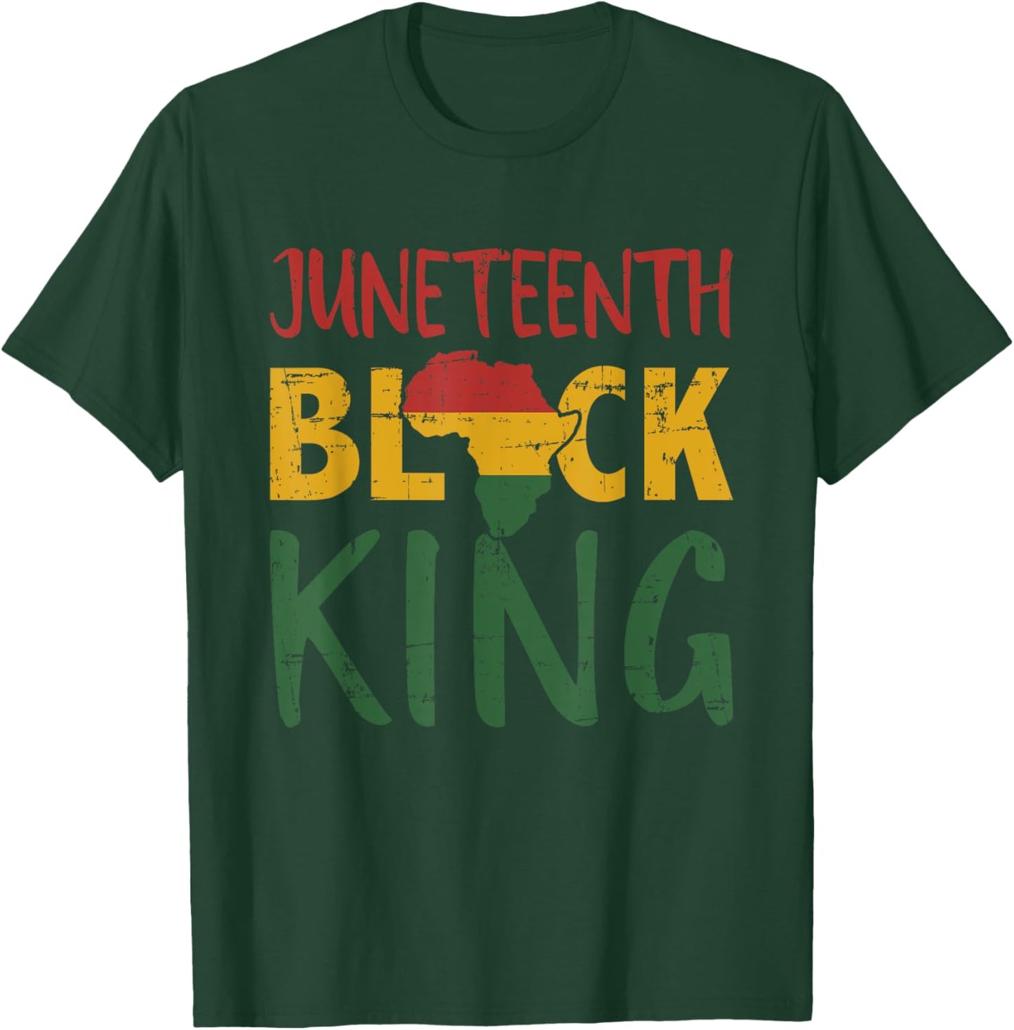 Juneteenth black king in african flag colors for afro pride T-Shirt - T-Shirt | Forest