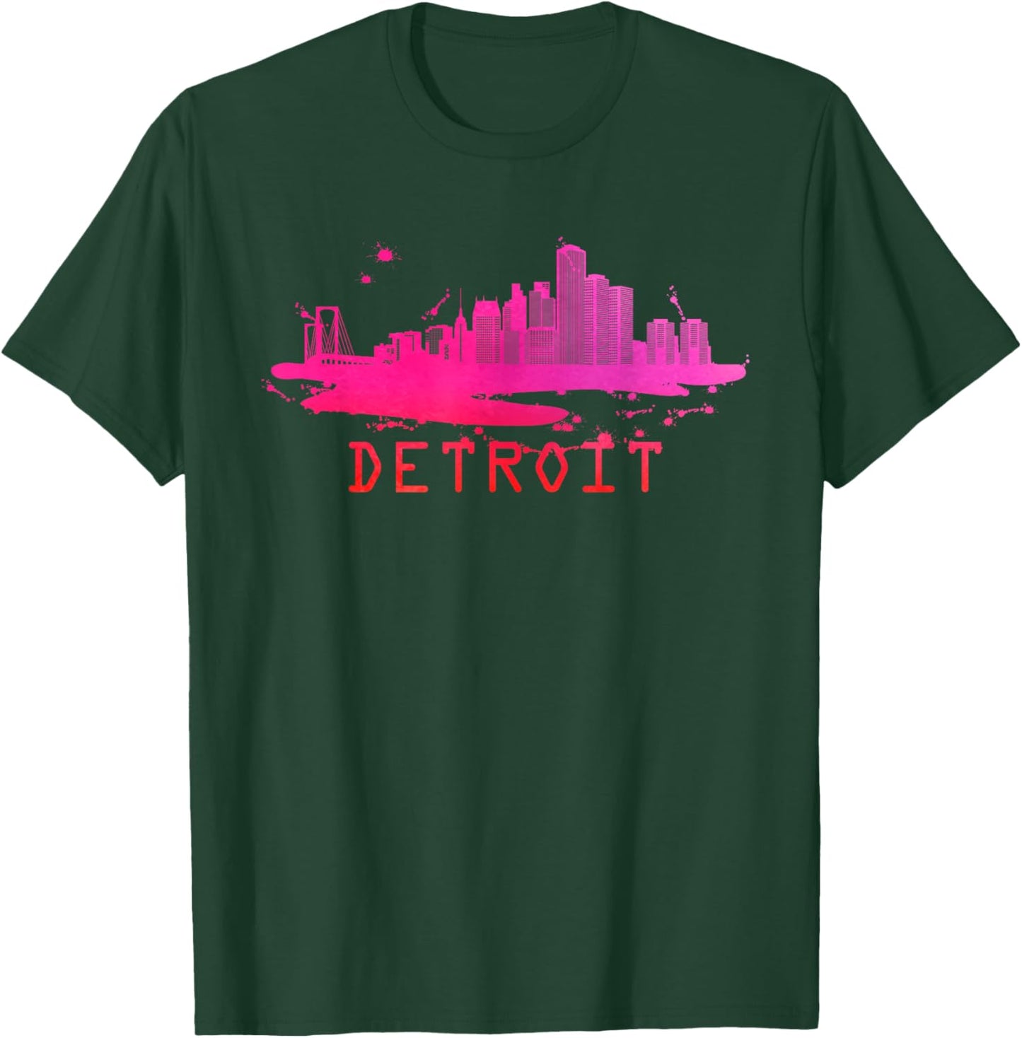 Modern Detroit Cityscape Souvenir - Detroit Skyline T-Shirt - T-Shirt | Forest