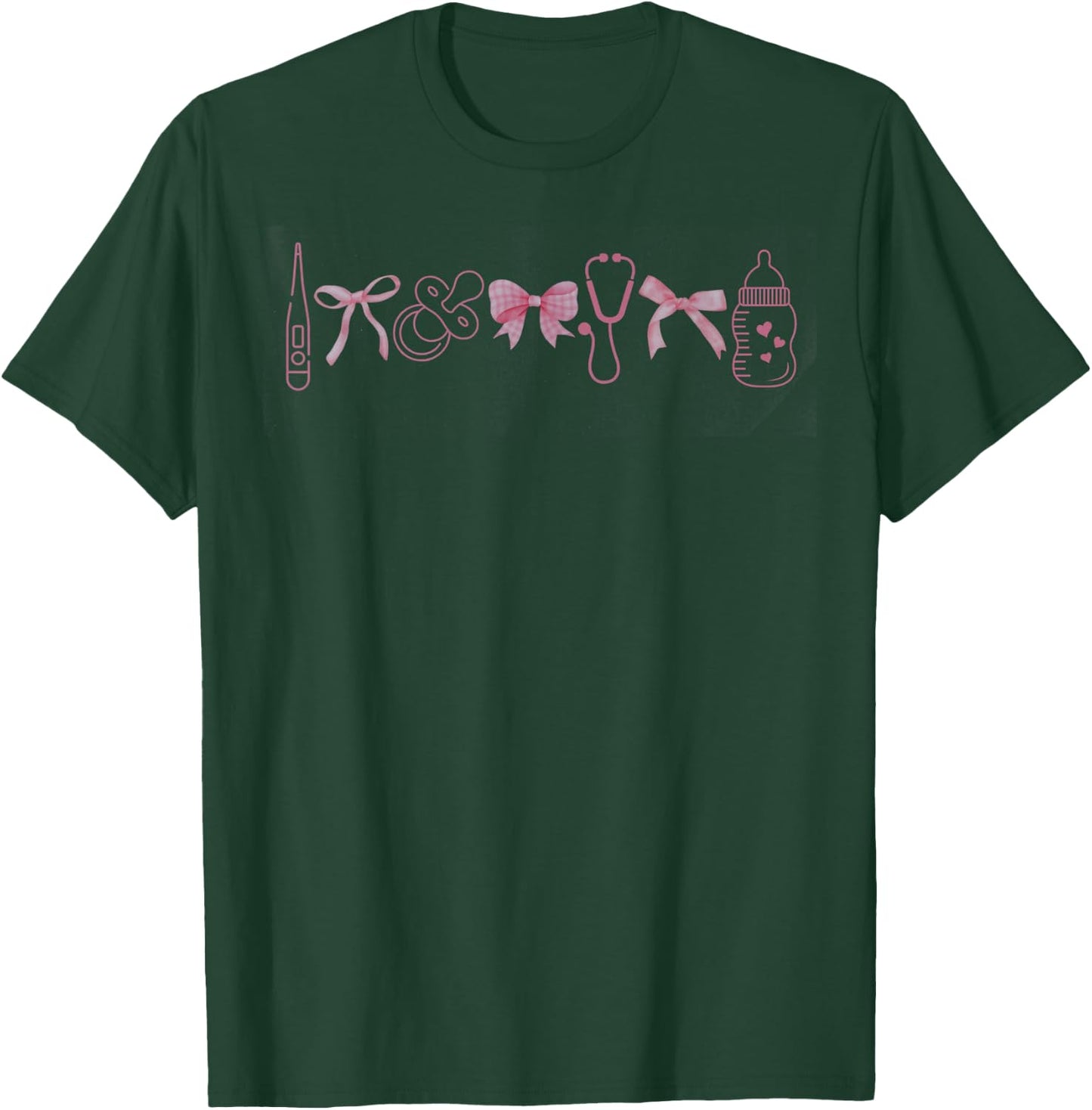 Coquette Mother Baby Nurse Graduation Postpartum RN NICU T-Shirt - T-Shirt | Forest