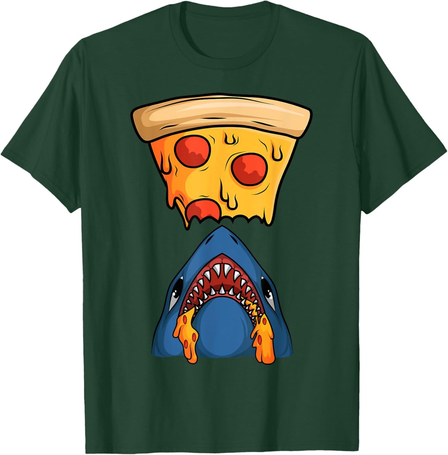 Cool Pizza Round Pizzetta Lover Shark Fan Pizzaiolo Pizzeria T-Shirt - T-Shirt | Forest