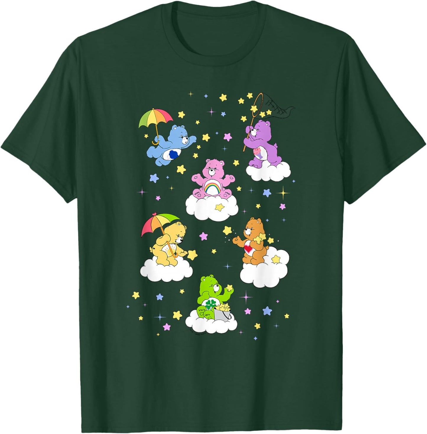 Care Bears Classic Vintage Star Collecting Group Bear Poster T-Shirt - T-Shirt | Forest