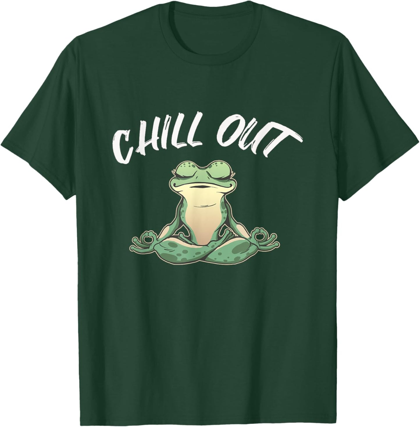 Frog Chill Out Funny Meditation & Yoga T-Shirt - T-Shirt | Forest