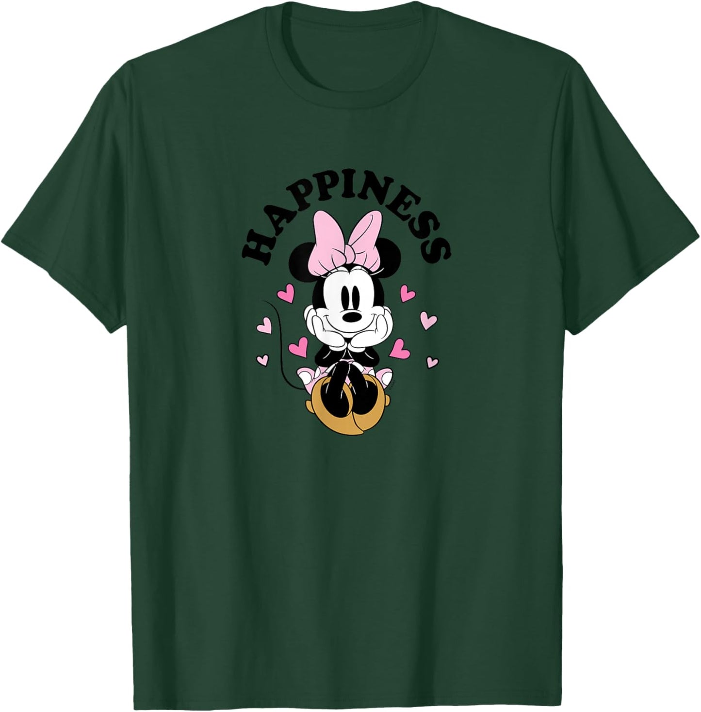 Minnie Mouse - Happiness With Pink Hearts T-Shirt - T-Shirt | Forest